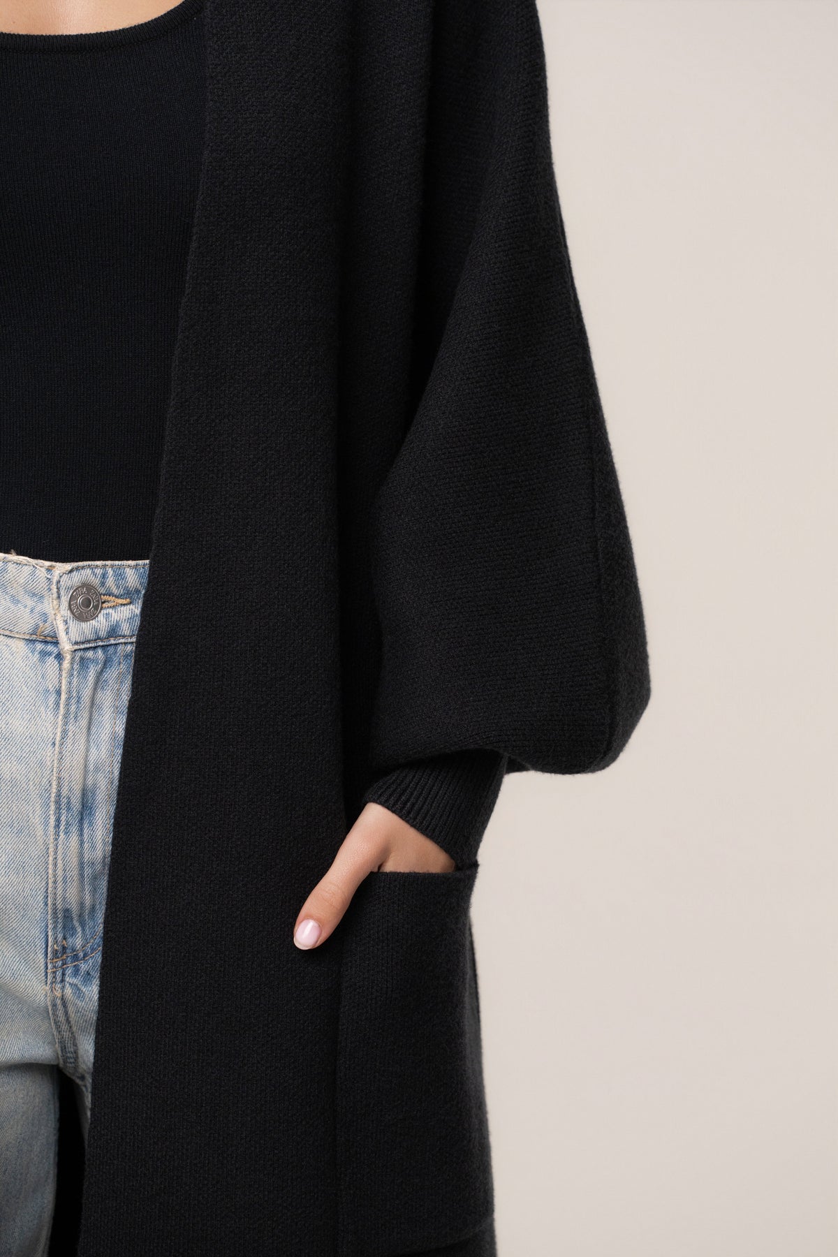 Black Soft Embrace Cardigan