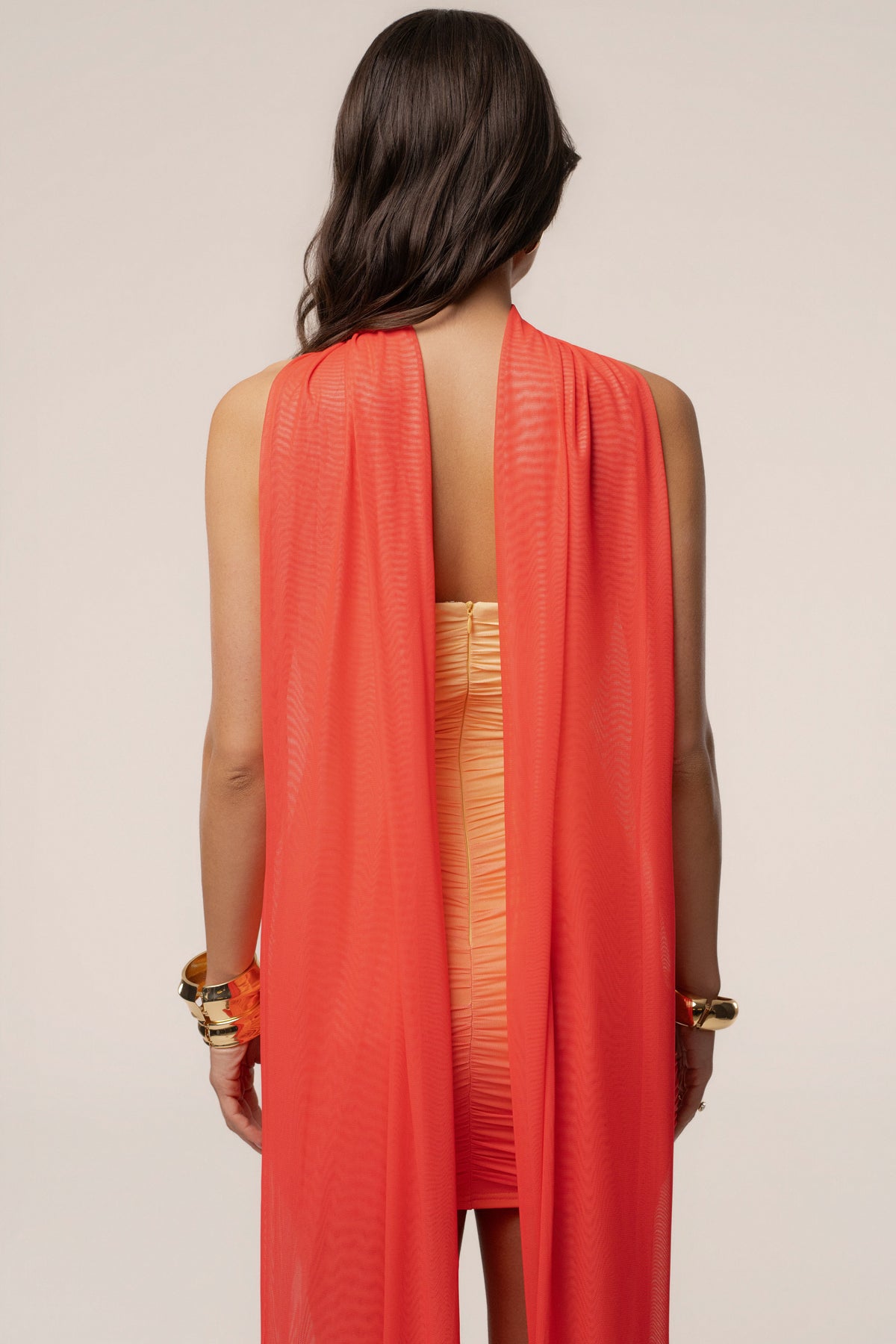 Orange Romance Scarf Mini Dress