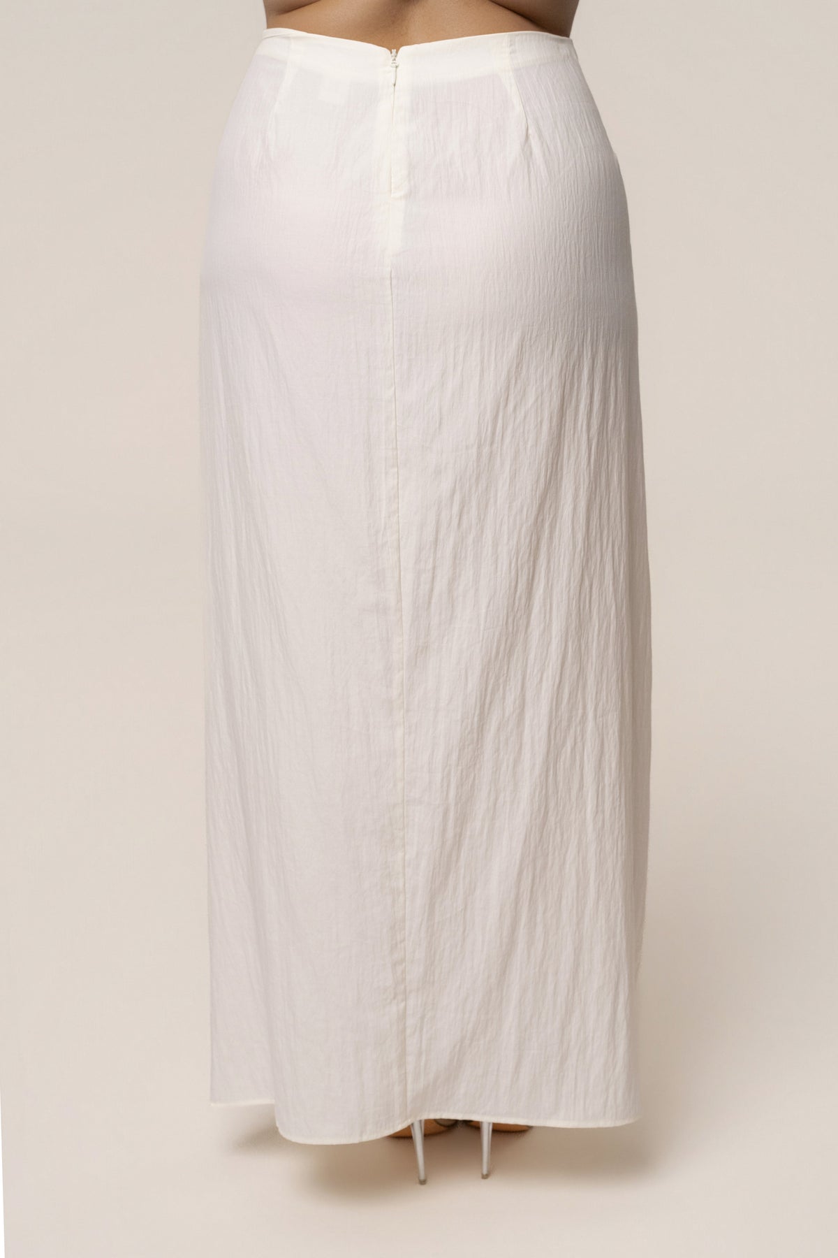 Ivory Flowing Elegance Maxi Skirt
