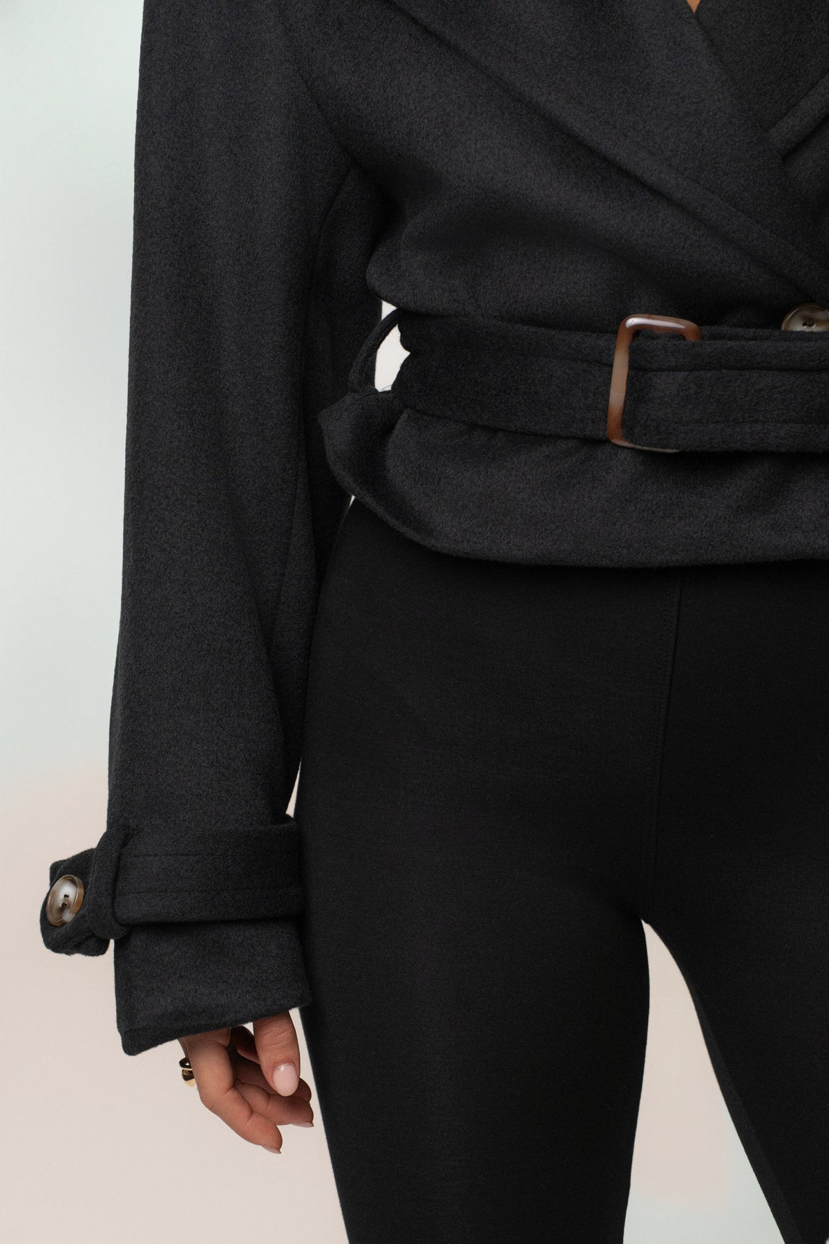Black Sharp Presence Crop Jacket