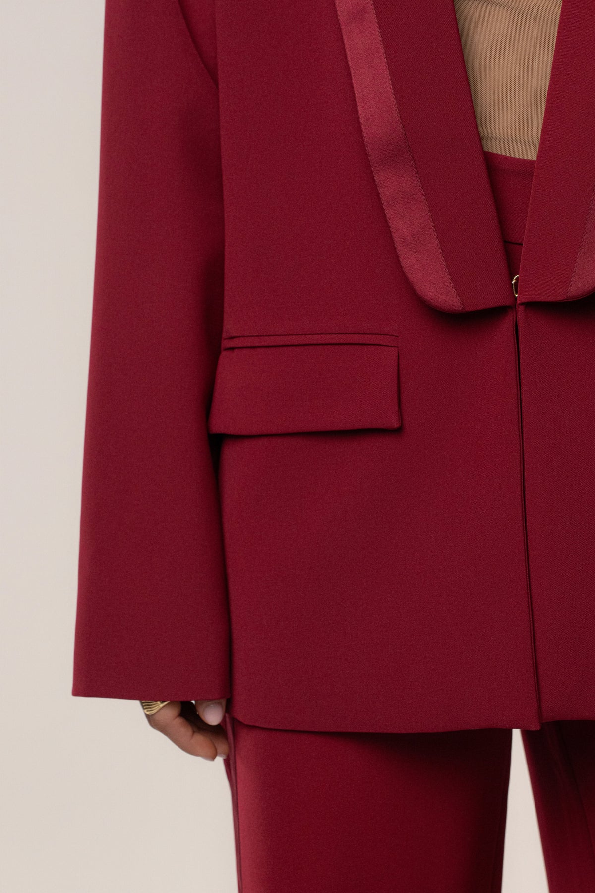 Burgundy Suite Life Woven Blazer
