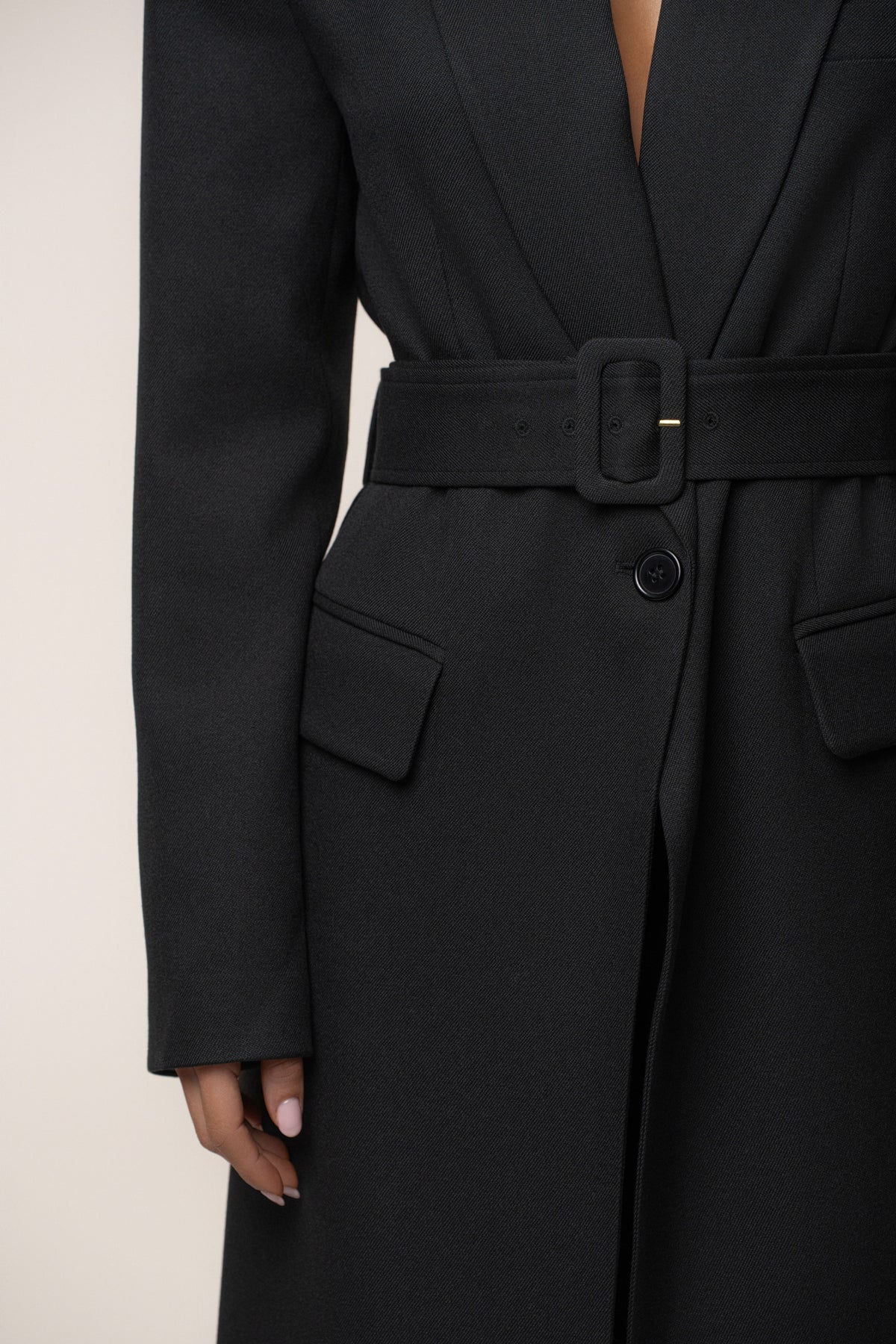 Black Longline Tailored Coat
