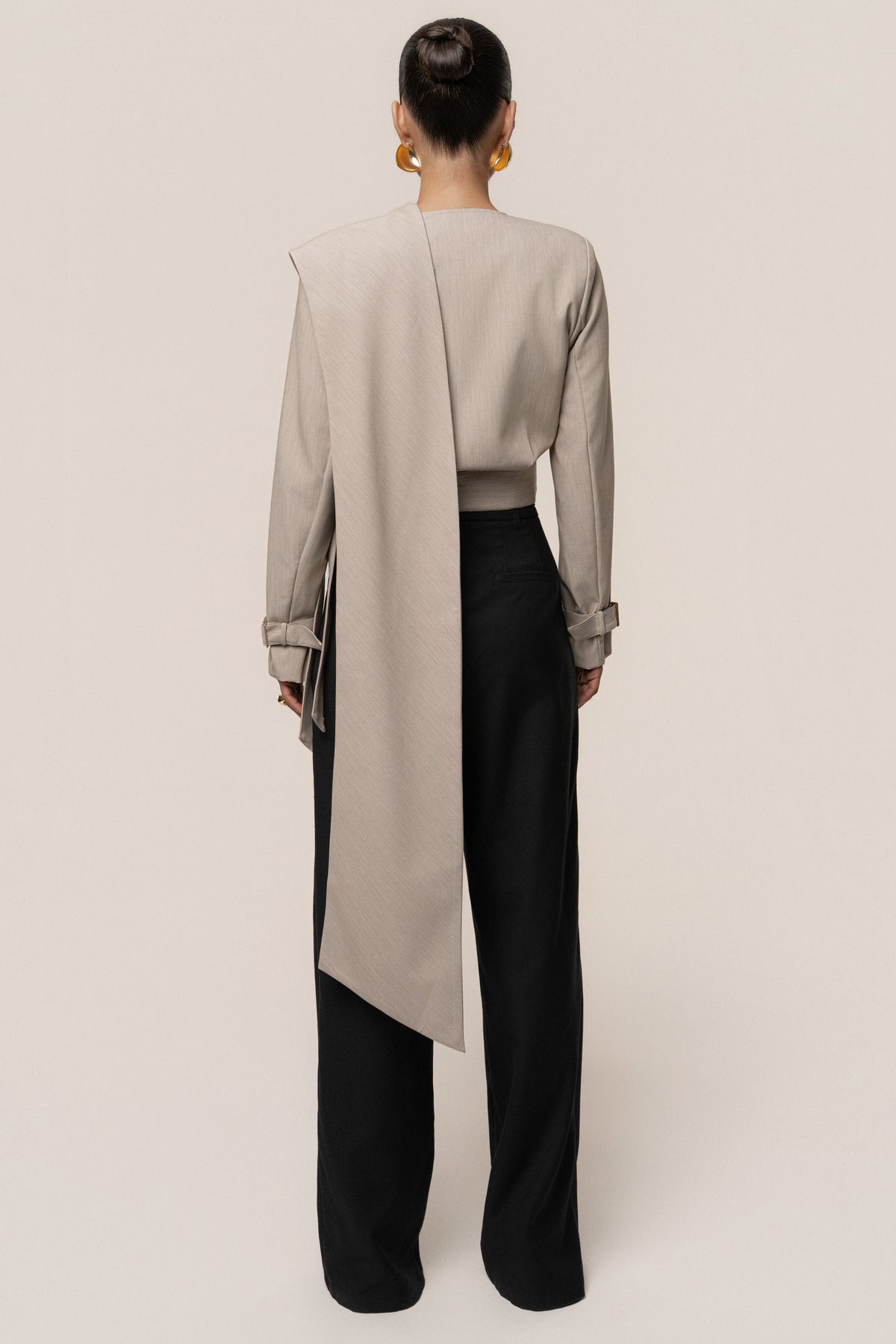 Stone Aligned Scarf Top