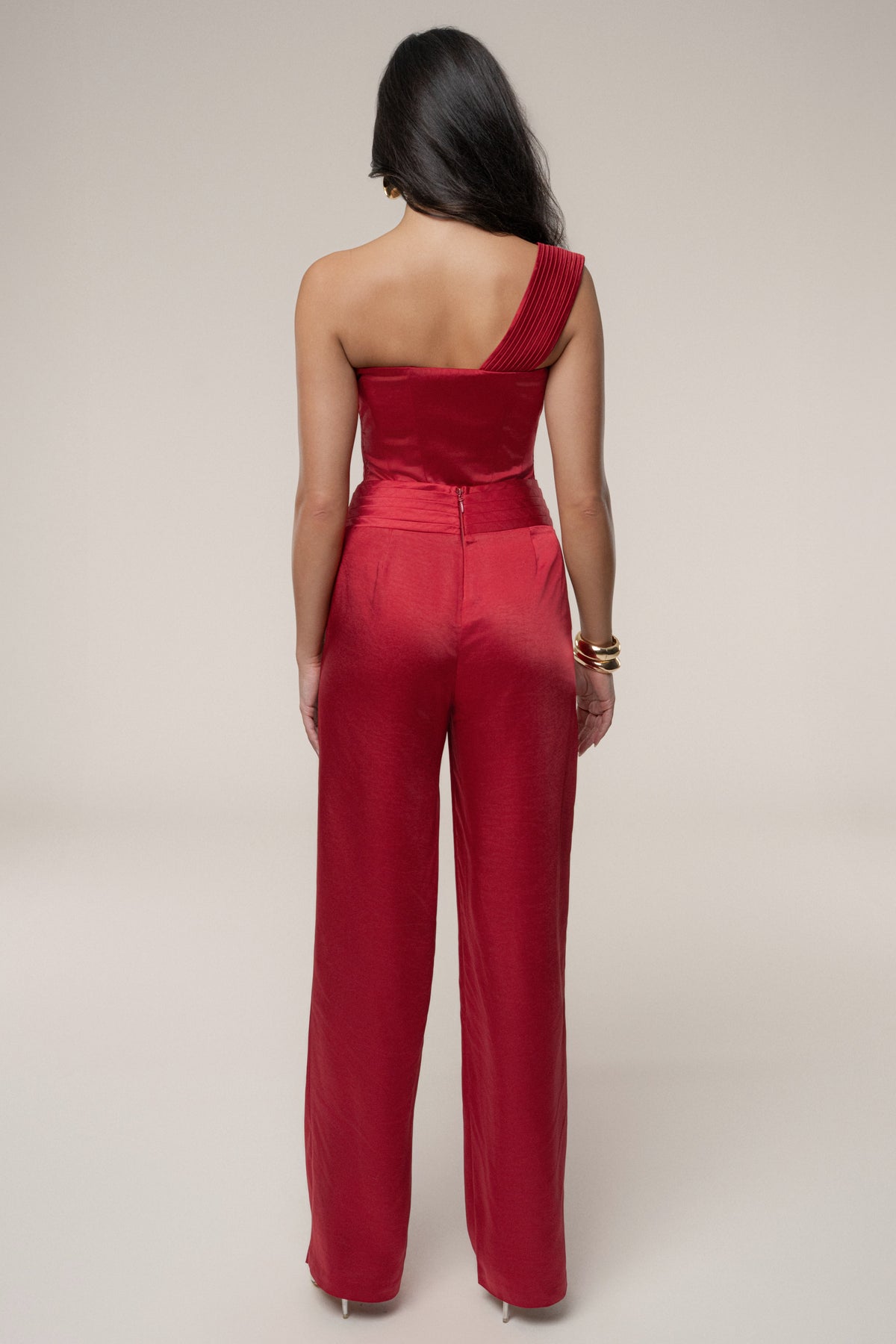 Red True Affection Satin Trouser