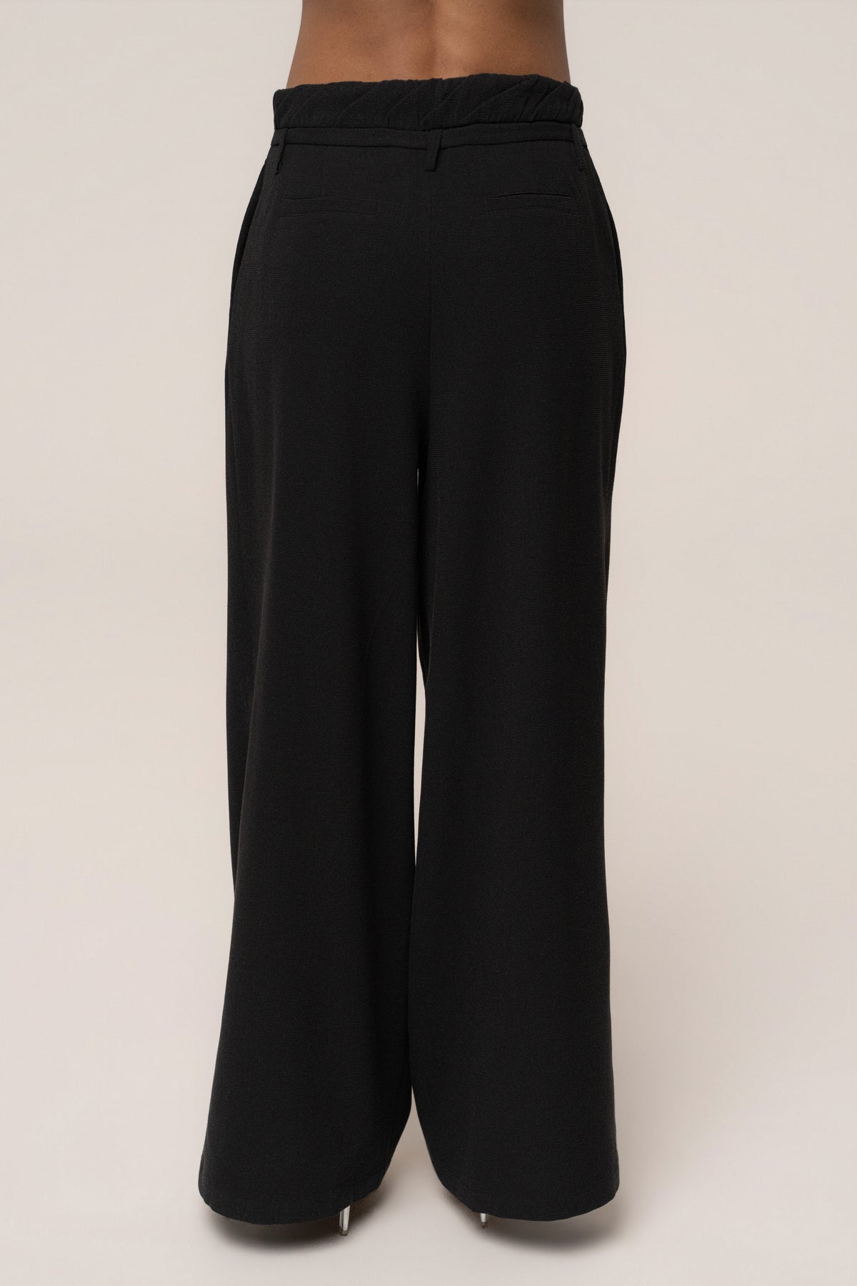 Black Refined Ease Wide Leg Pants