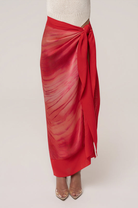 Red Bahía Wrap Skirt