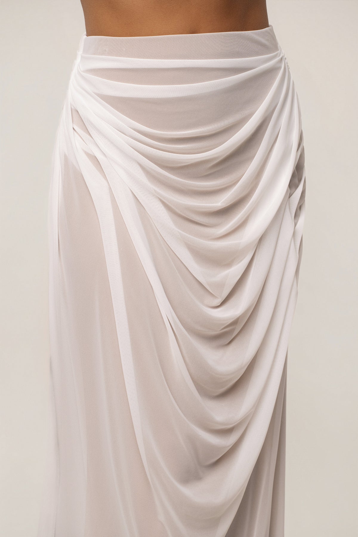 Ivory Ethereal Flow Maxi Skirt