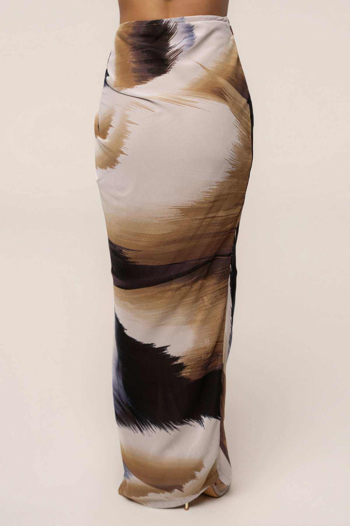 Brown Abstract Noelia Printed Skirt