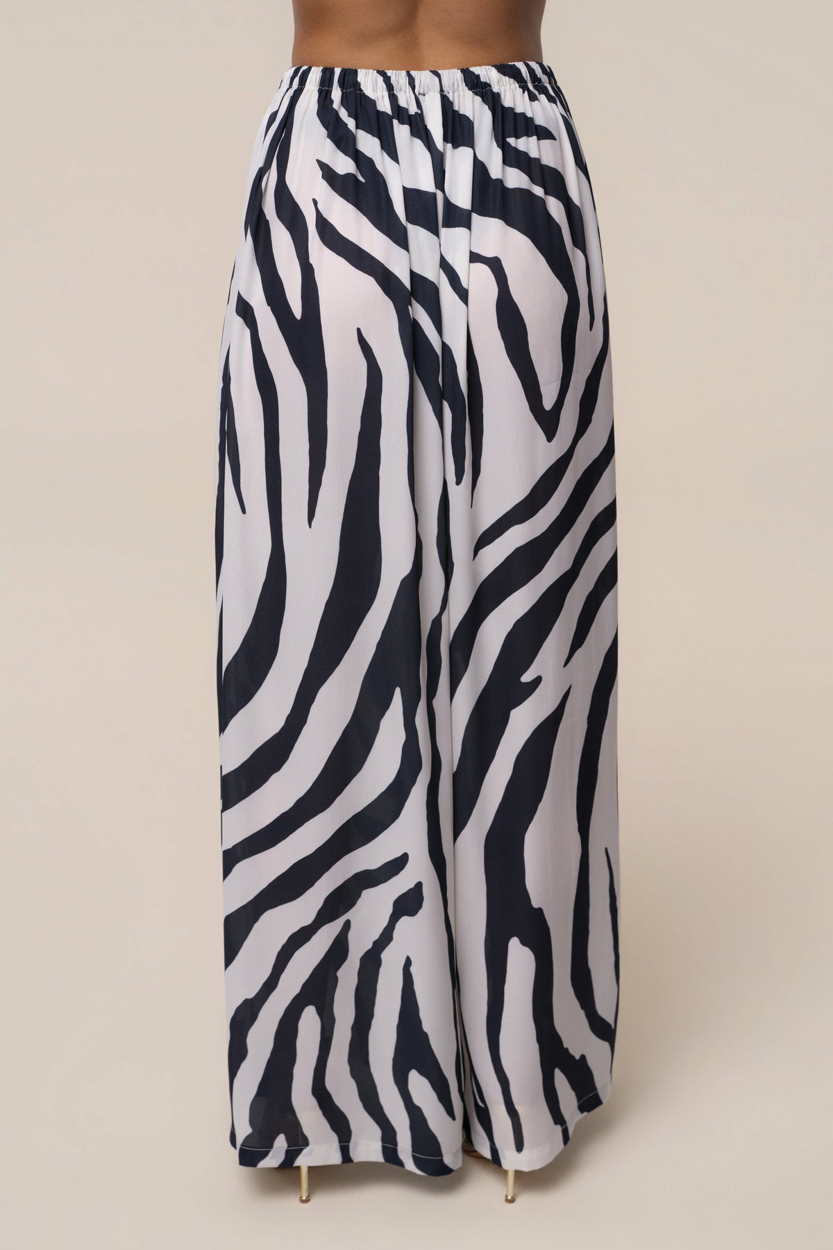 Navy Zebra Resort Glow Chiffon Pant
