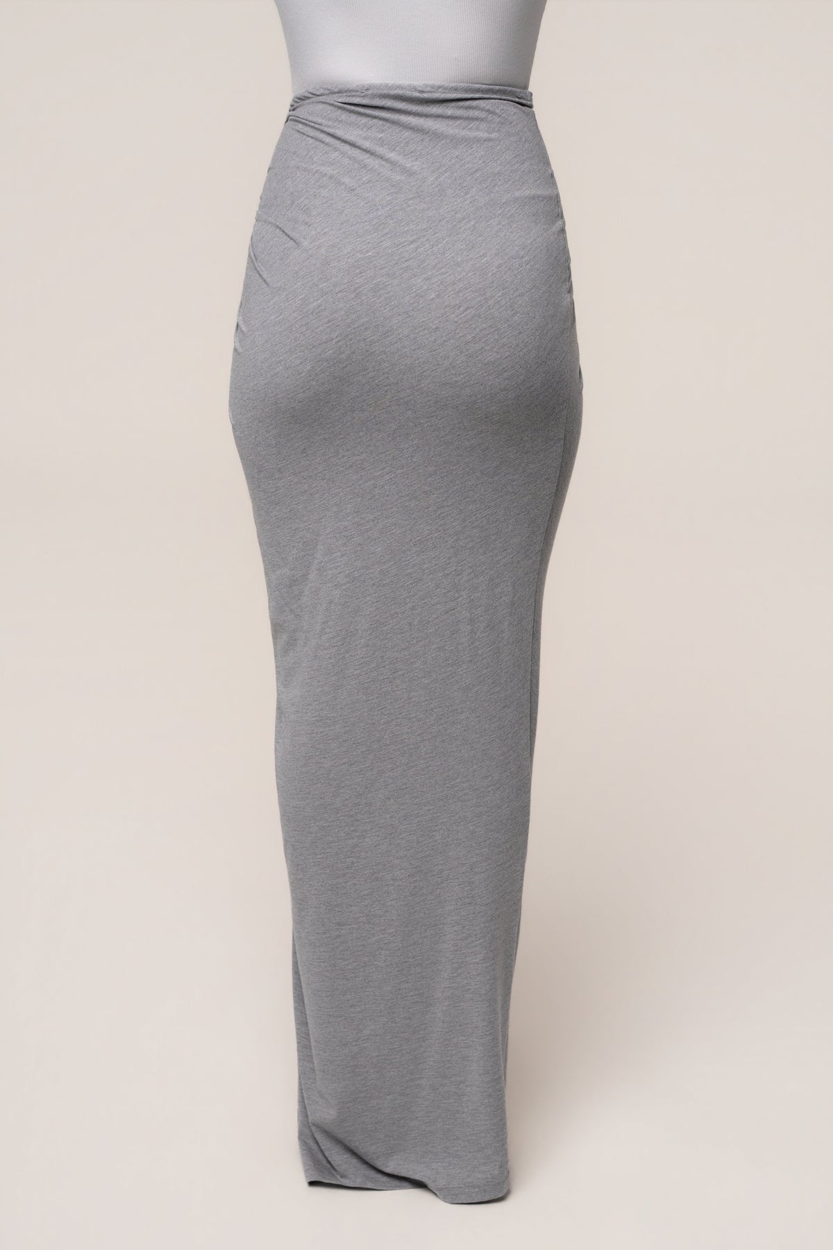Heather Grey Island Drape Maxi Skirt
