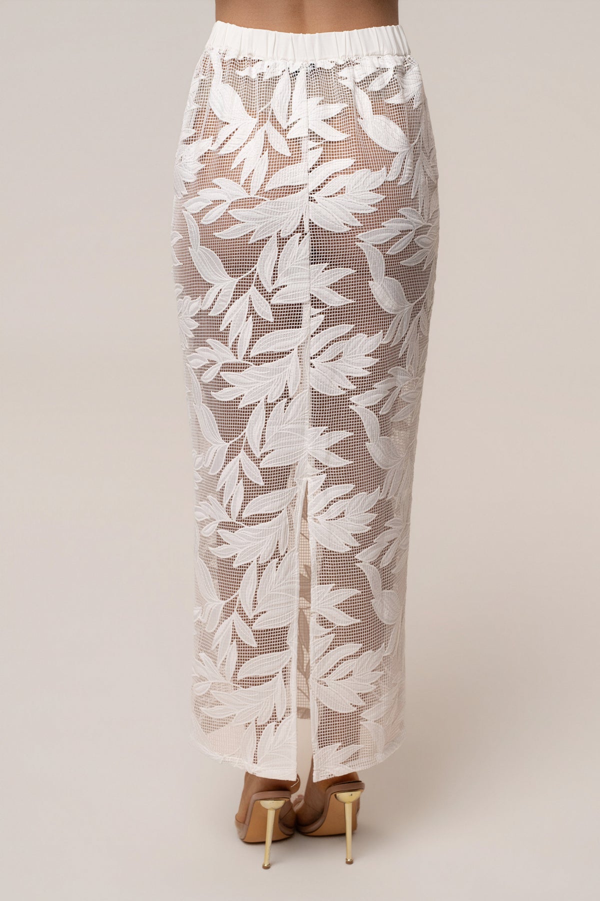 White Bali Nights Embroidered Skirt