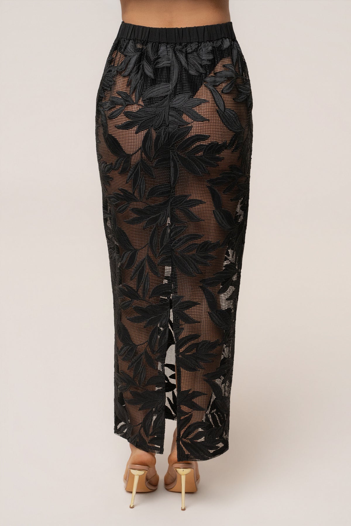 Black Bali Nights Embroidered Skirt