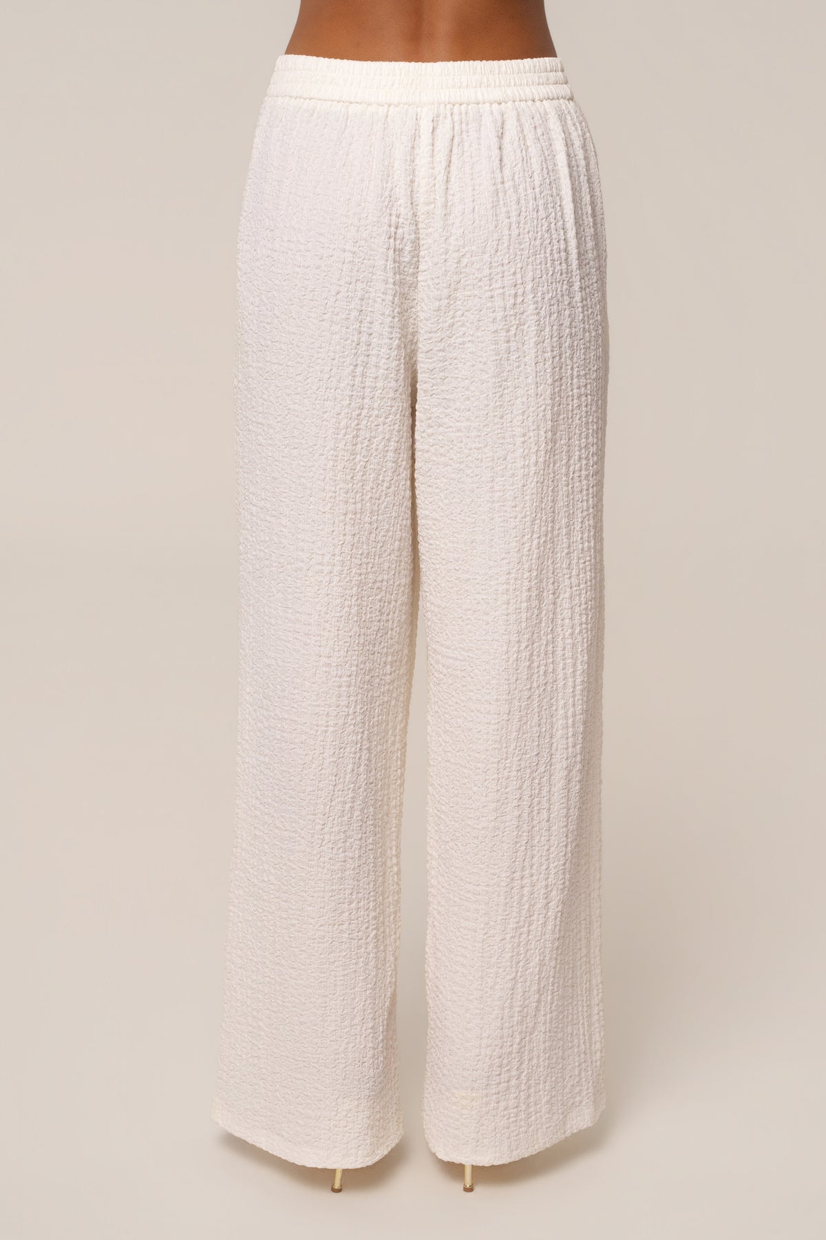 Ivory Unwind Textured Pants