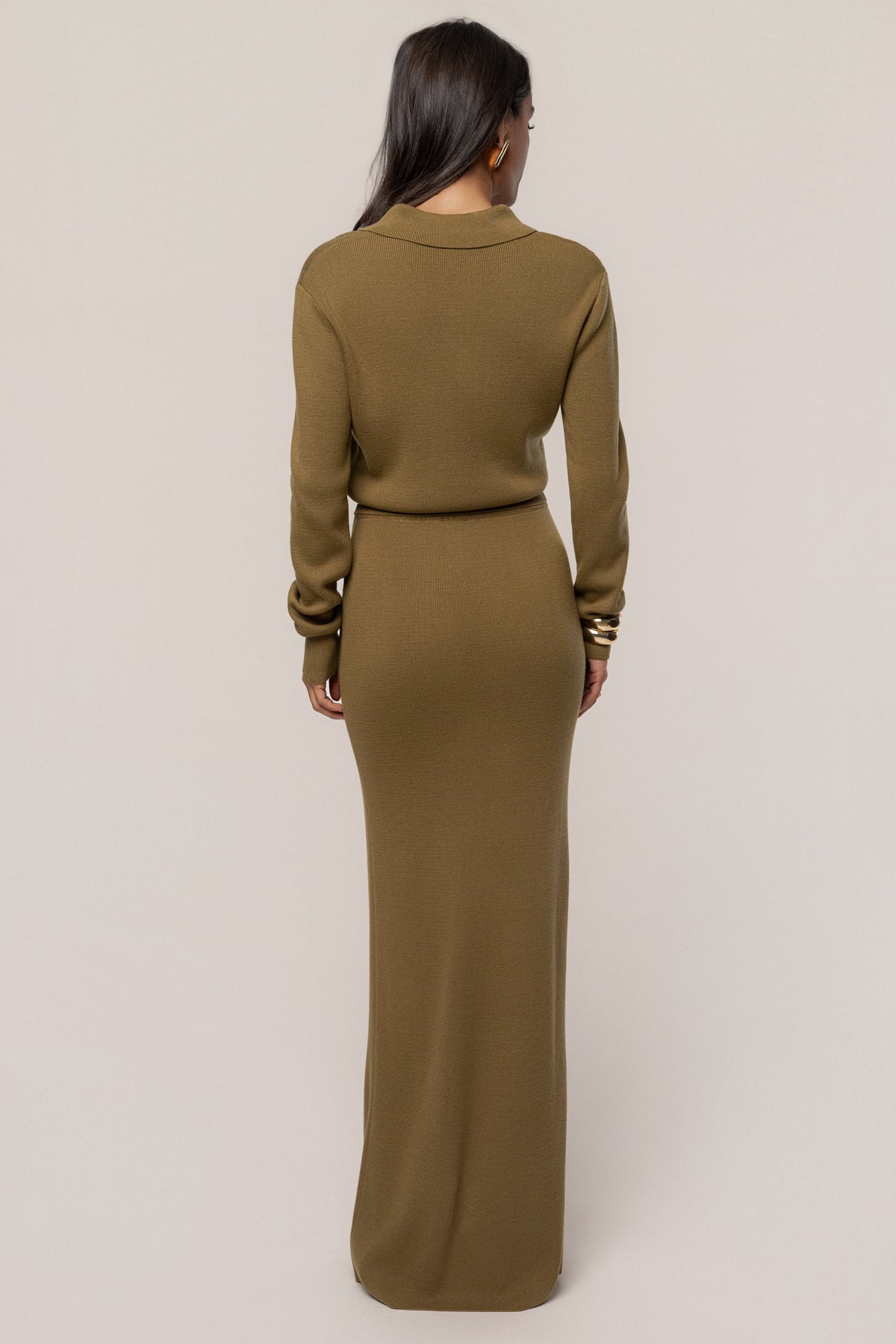 Olive Fall Bliss Maxi Skirt