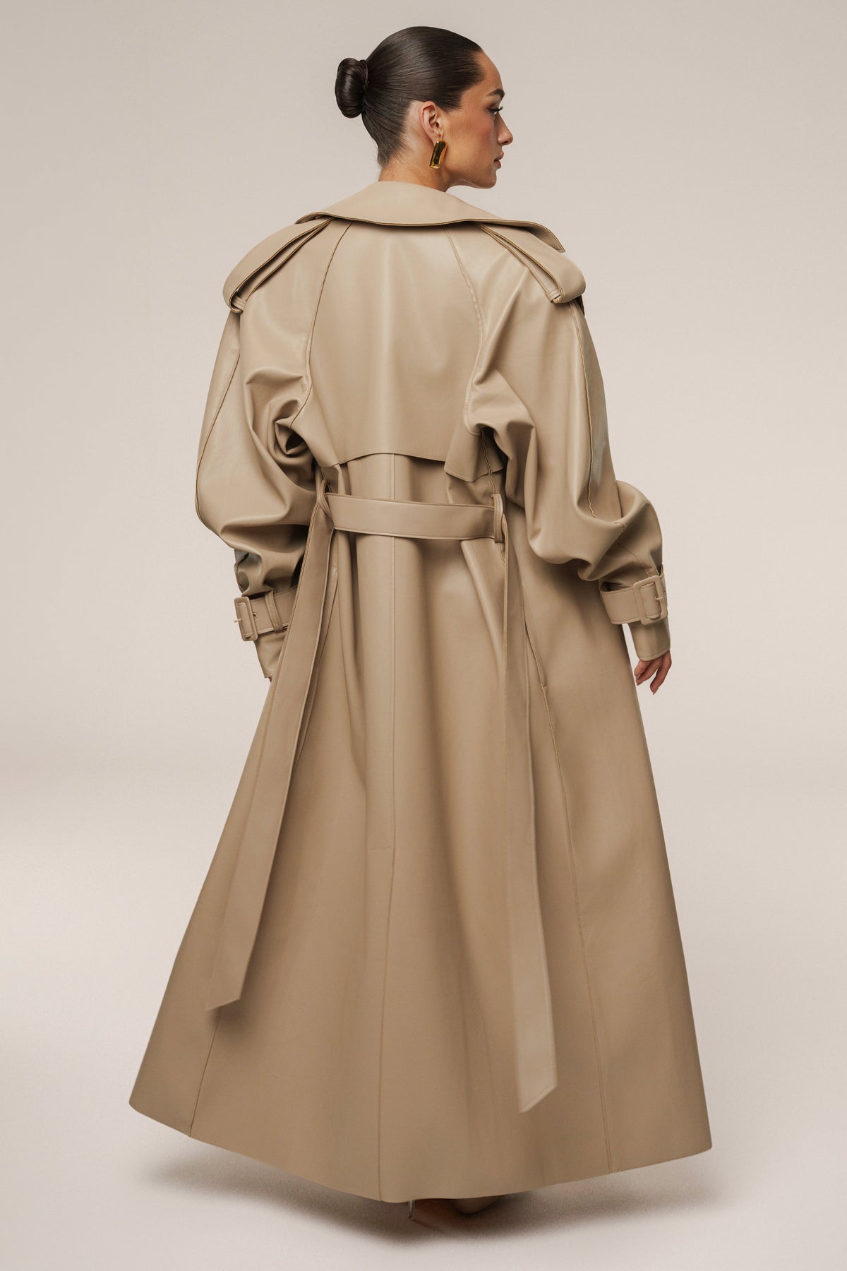 Tan The Icon PU Leather Coat