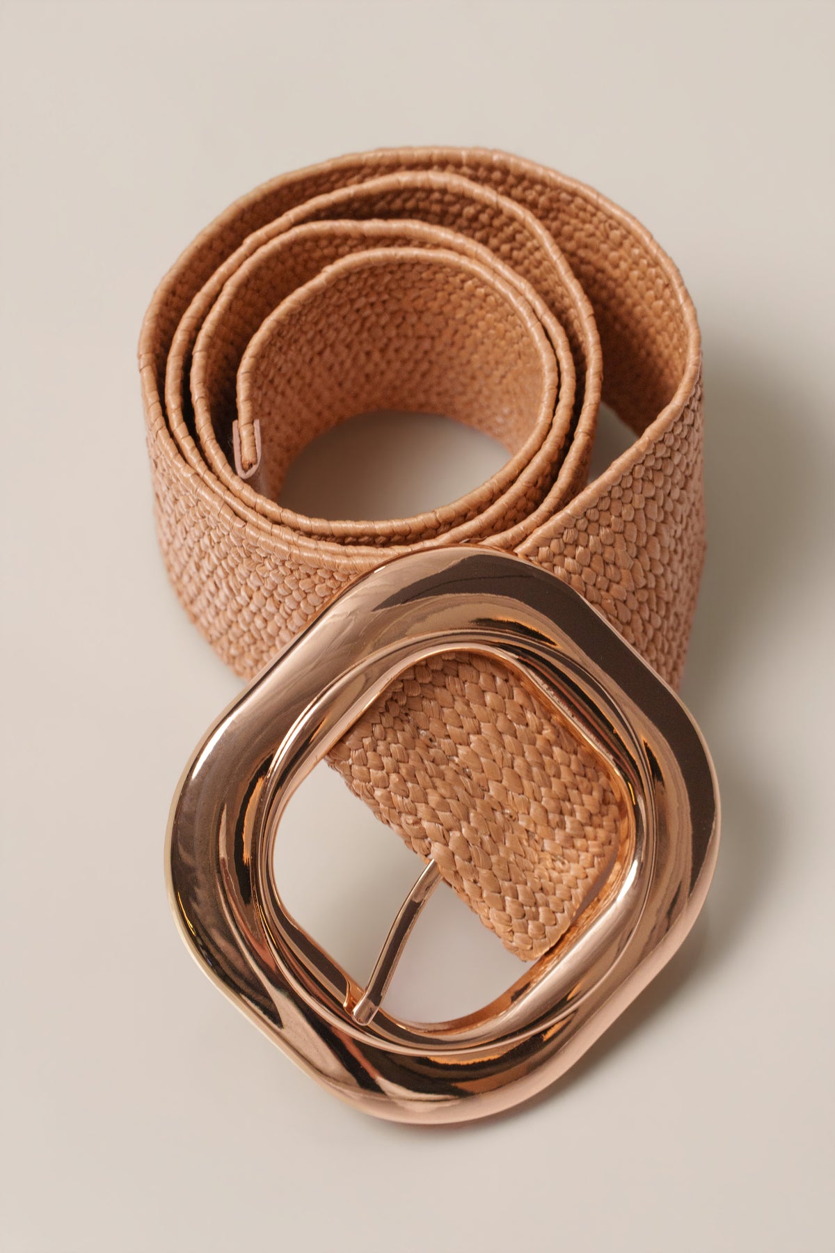 Khaki Natural Frame Buckle Belt