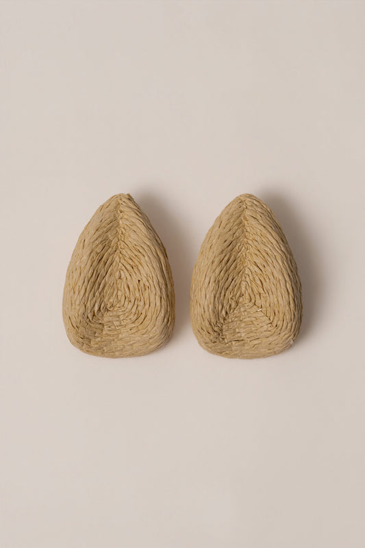 Beige Beach Club Raffia Earrings