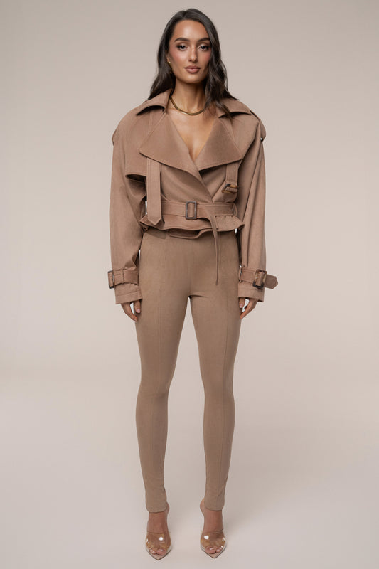 Tan Latte Cropped Jacket