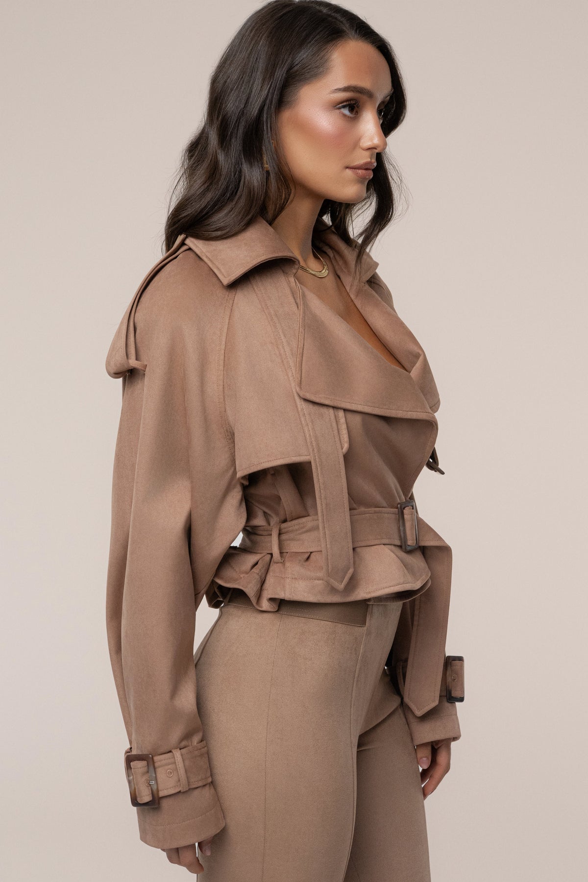 Tan Latte Cropped Jacket