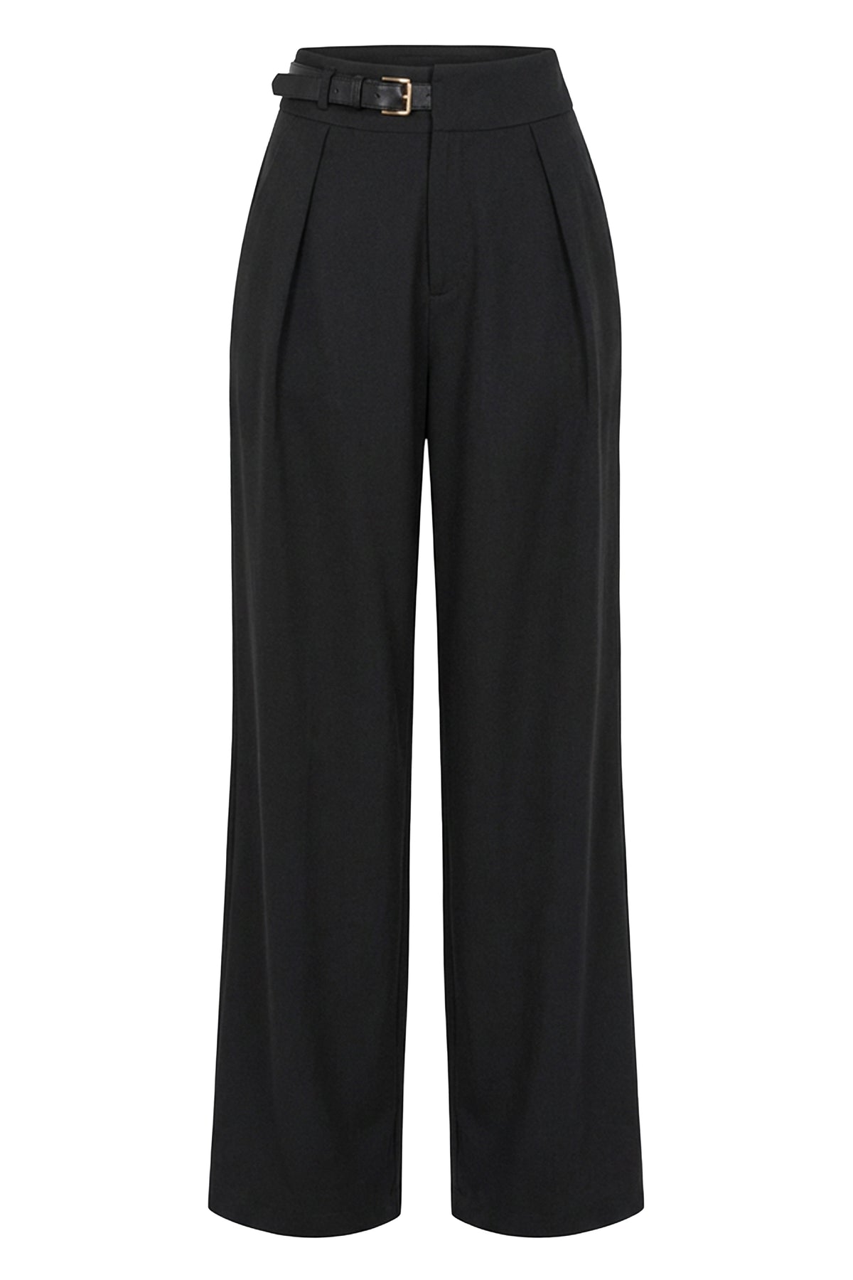 Black Everywhere Belted Trousers