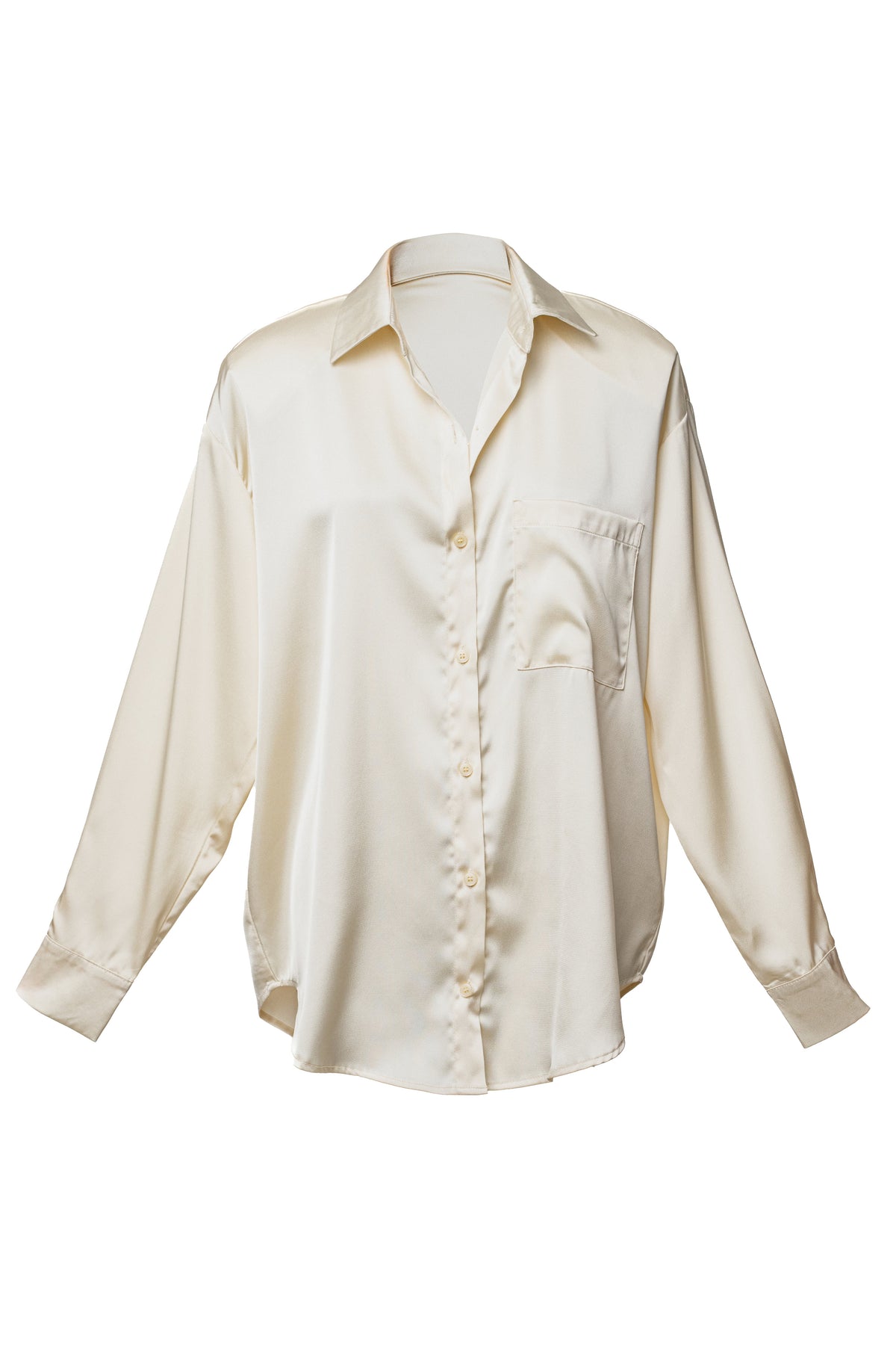 Ivory Island Ease Collared Satin Top