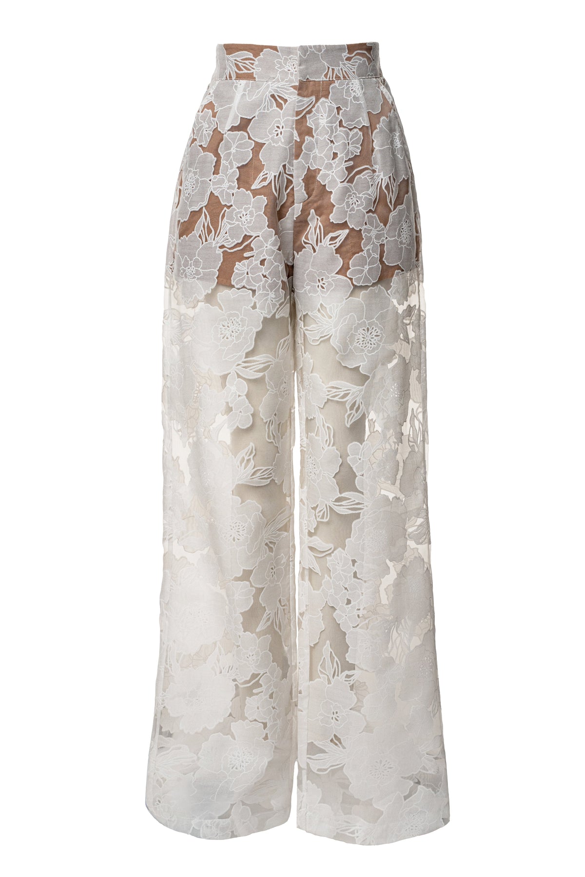 Ivory Organza Floral Pant