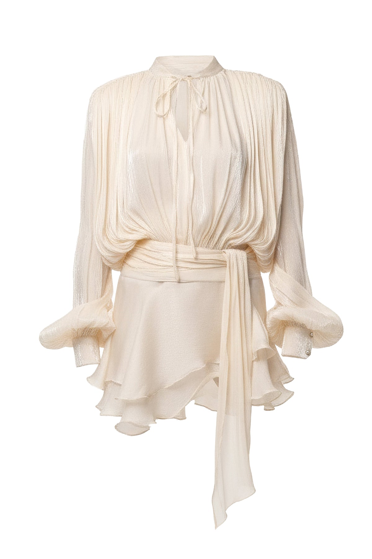 Cream Pure Glow Draped Mini Dress