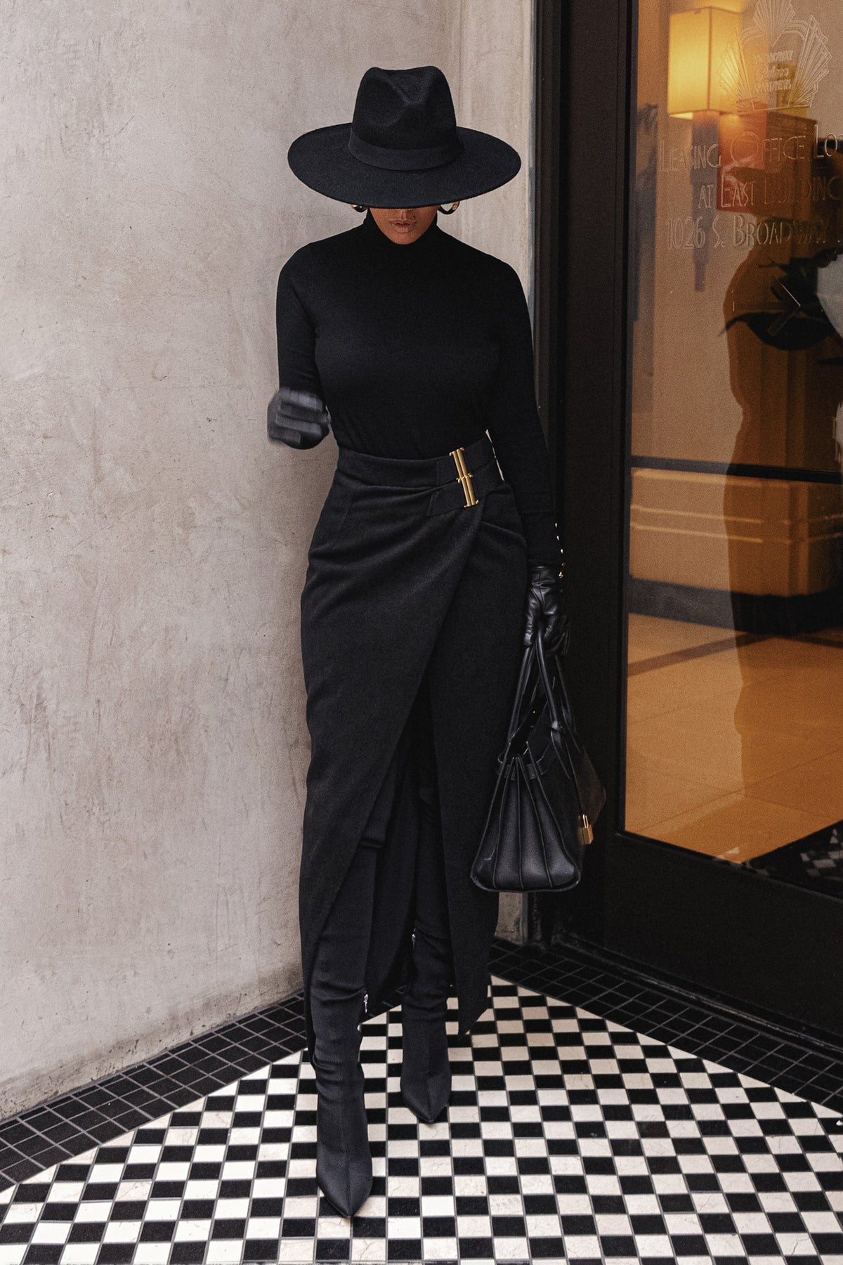 Black Gisele Slit Skirt