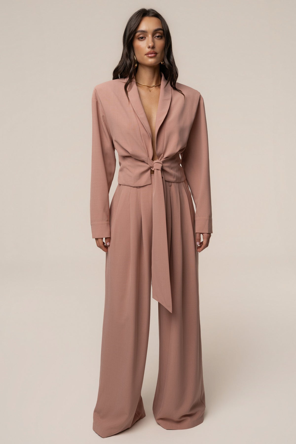 Mauve Estate Pleated Trouser
