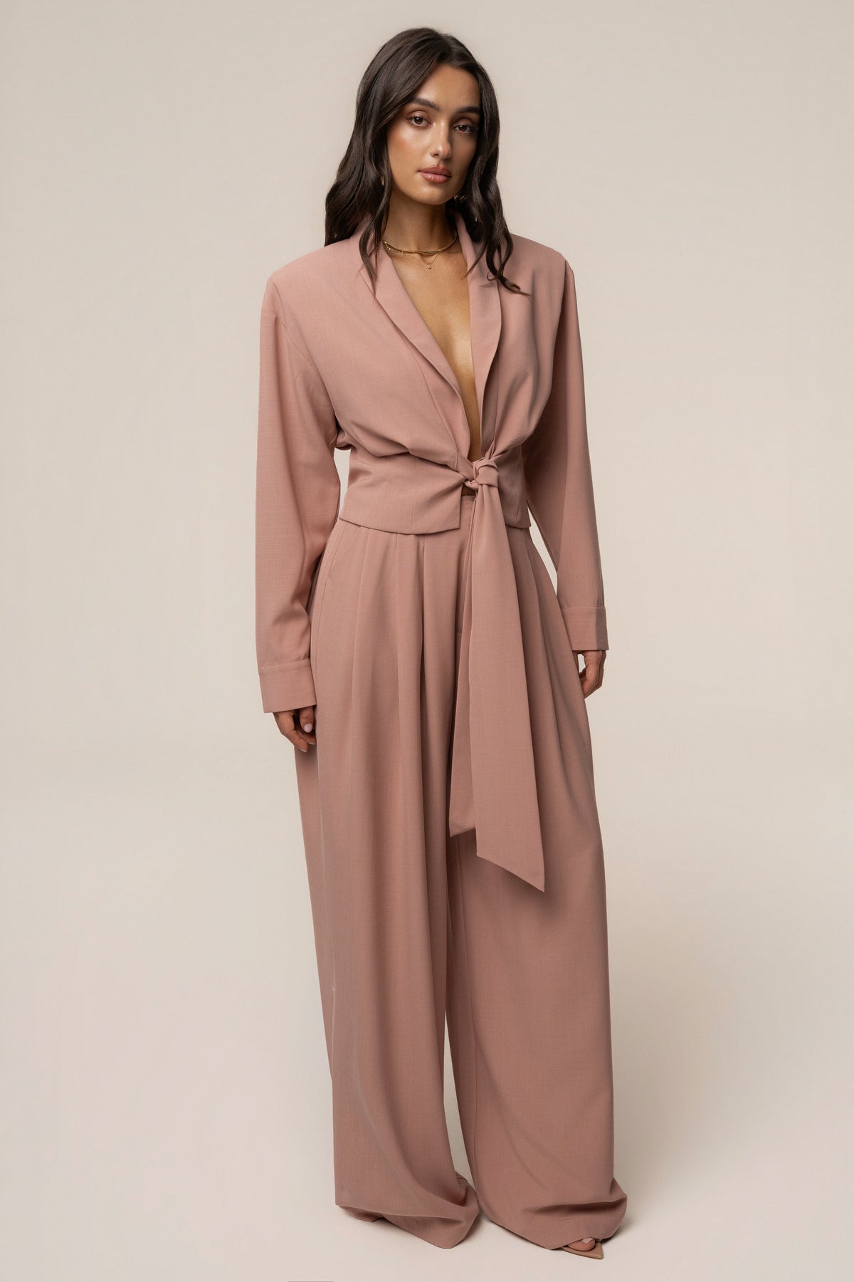 Mauve Estate Pleated Trouser