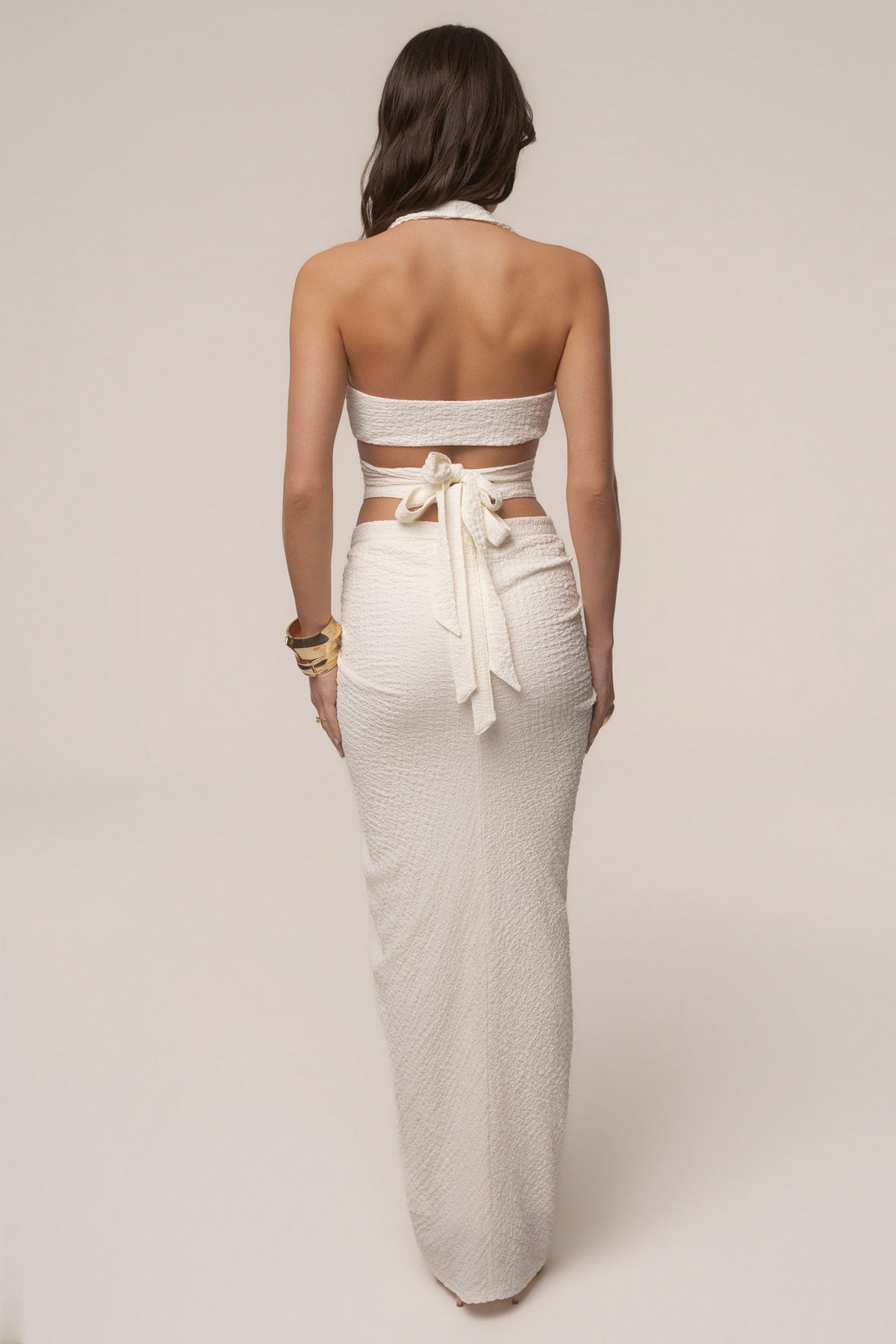 Ivory Cabana Slit Maxi Skirt