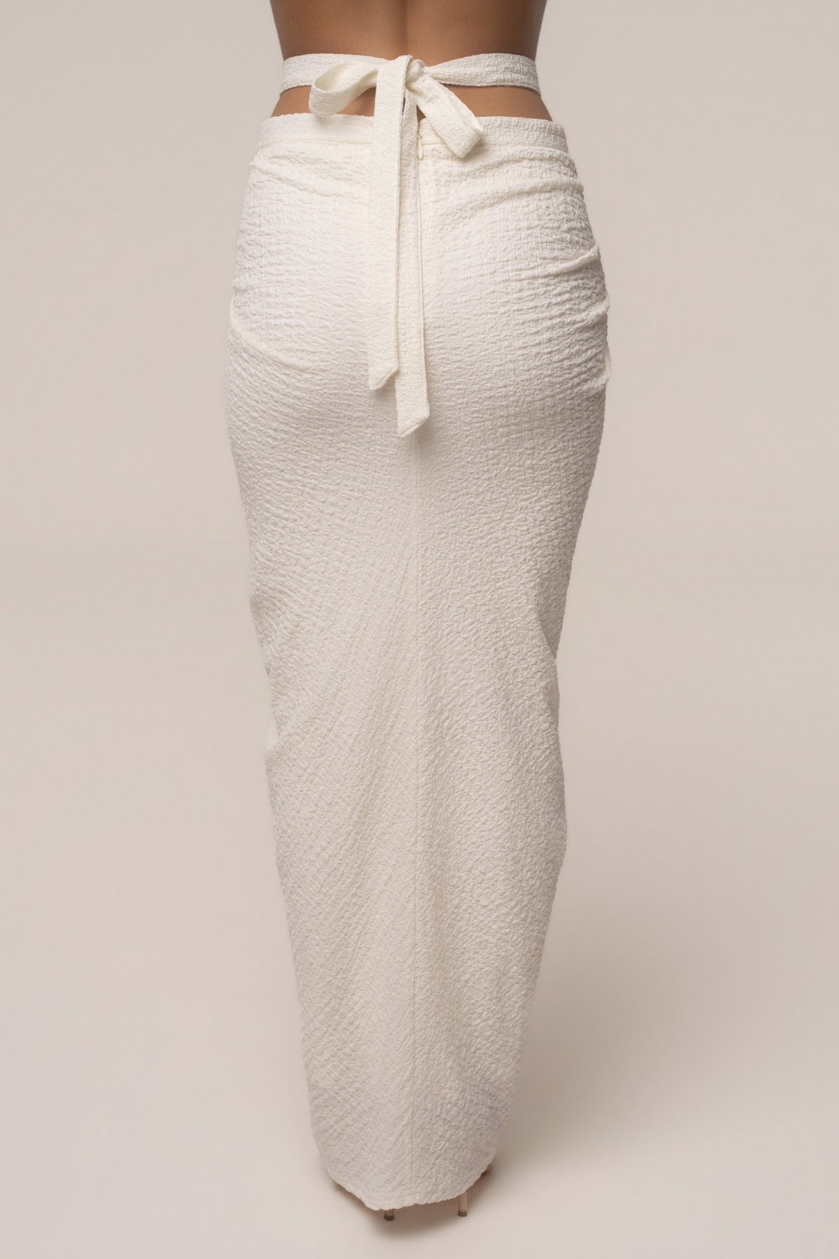 Ivory Cabana Slit Maxi Skirt