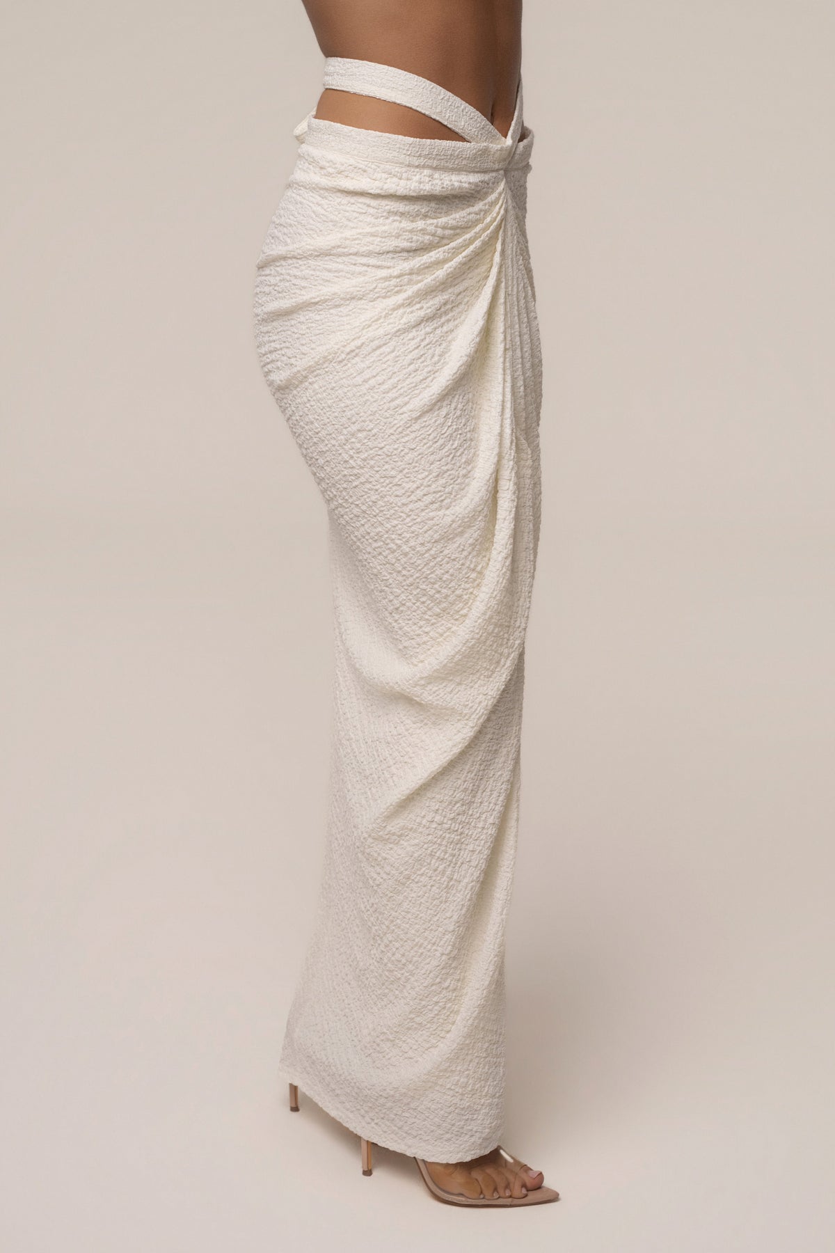 Ivory Cabana Slit Maxi Skirt