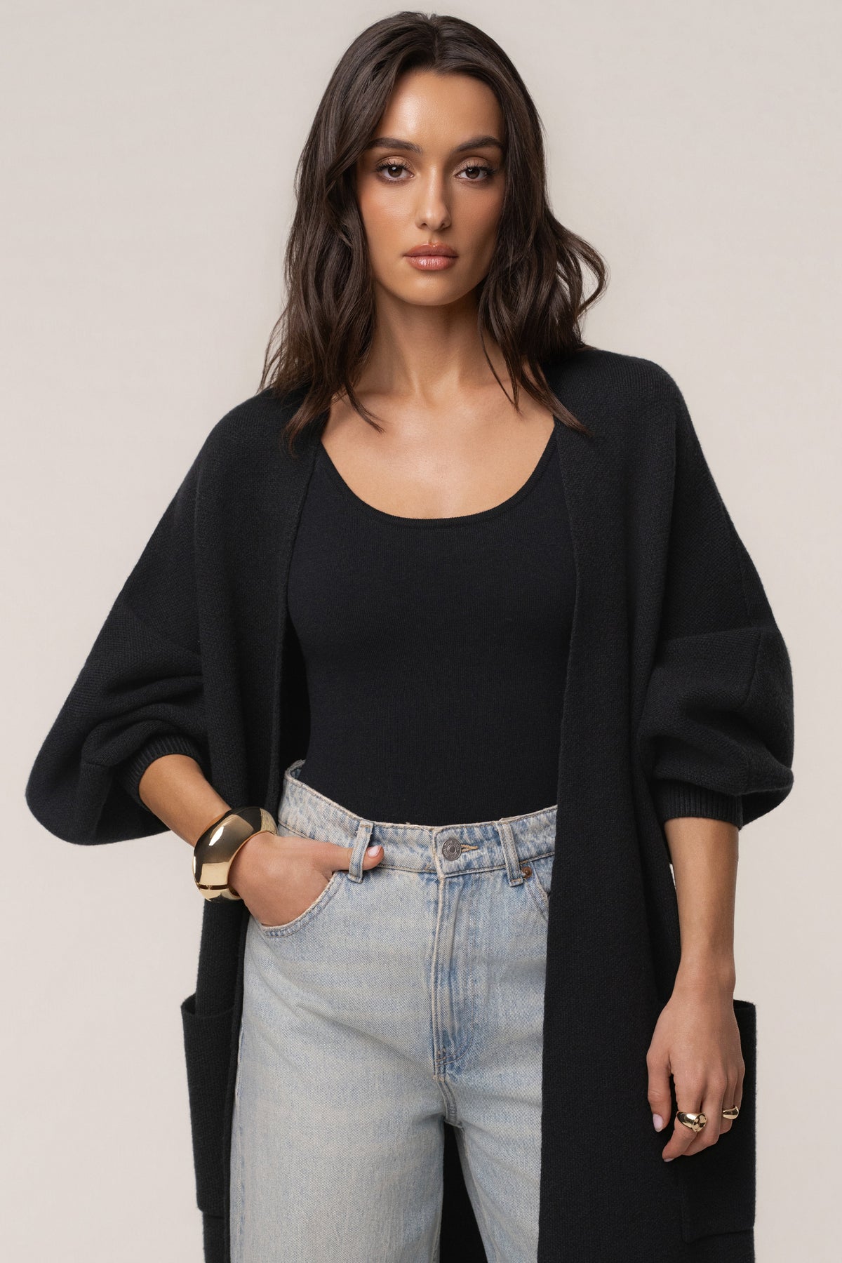 Black Soft Embrace Cardigan