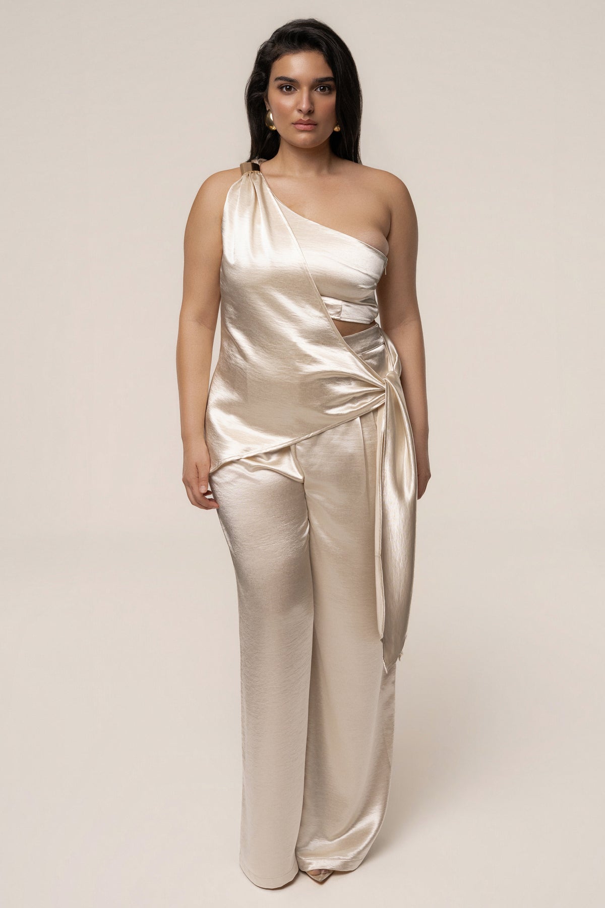 Ivory Thea Satin Pants