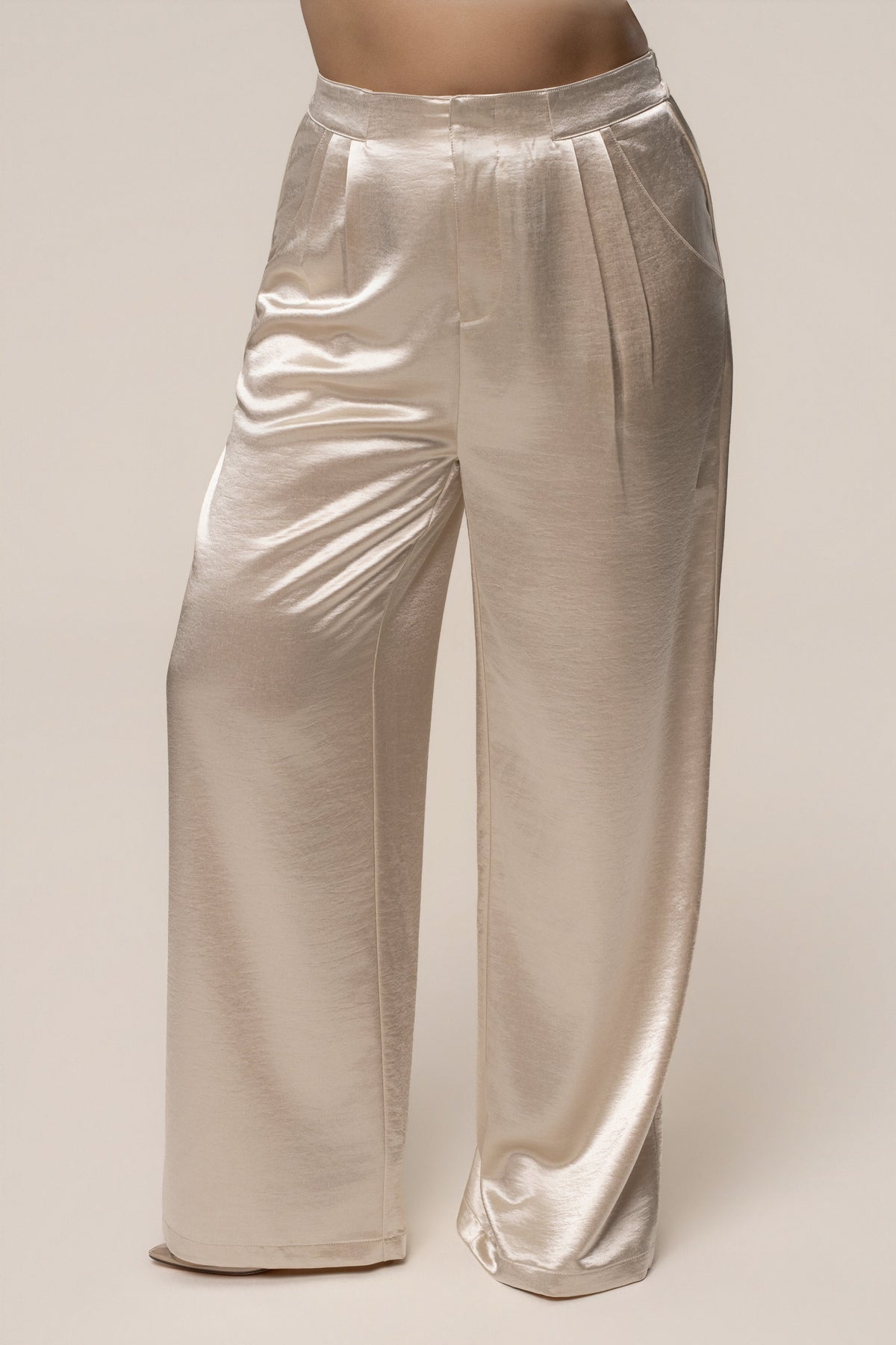 Ivory Thea Satin Pants