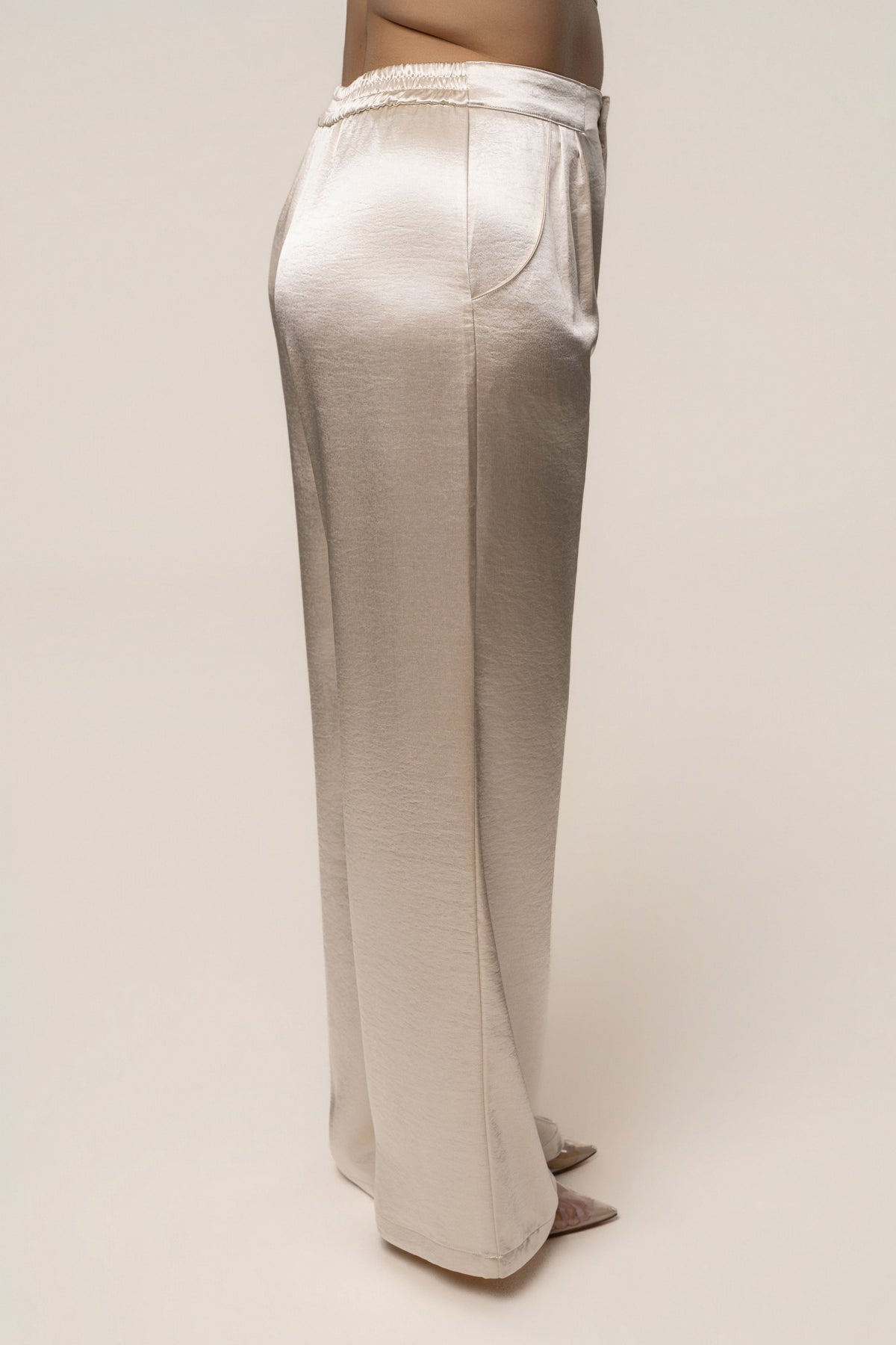 Ivory Thea Satin Pants
