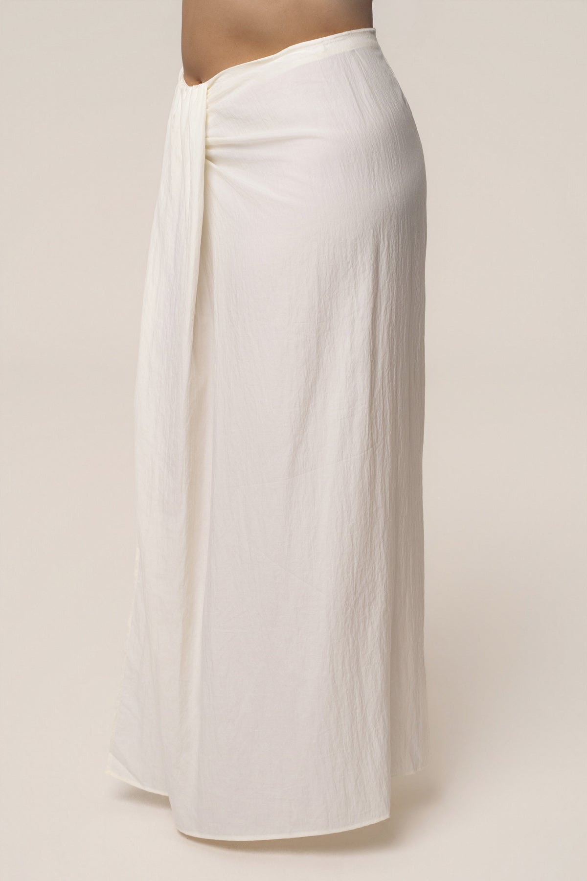 Ivory Flowing Elegance Maxi Skirt