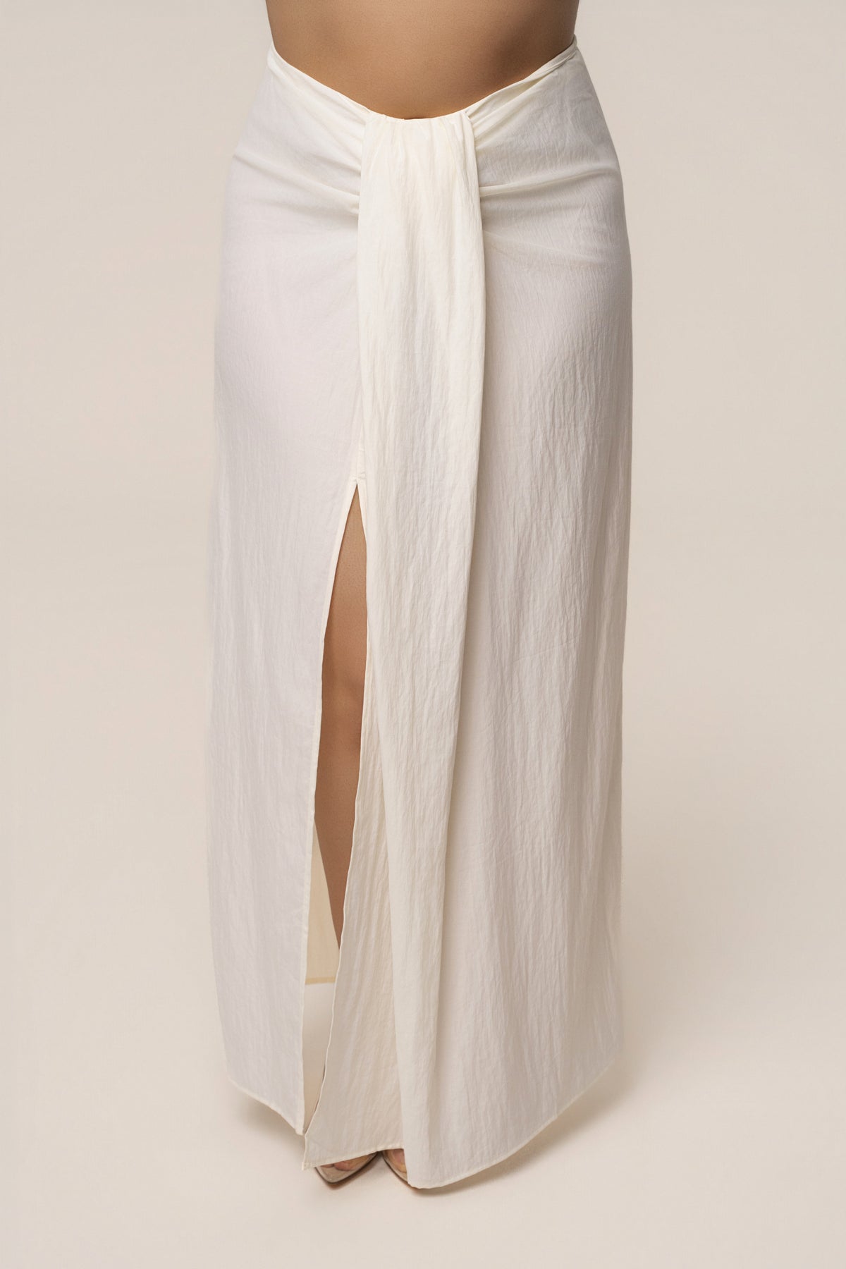 Ivory Flowing Elegance Maxi Skirt