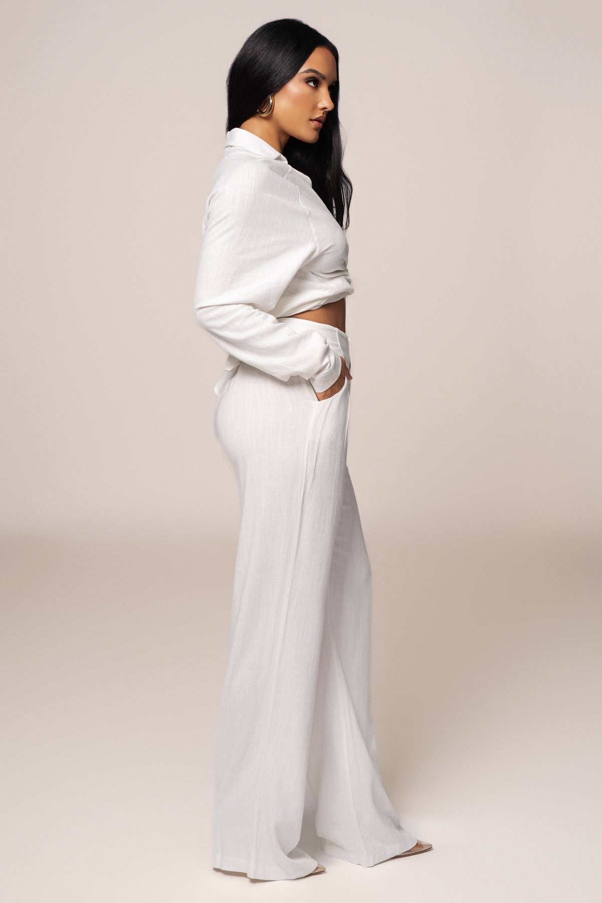 Ivory Thea Linen Pants