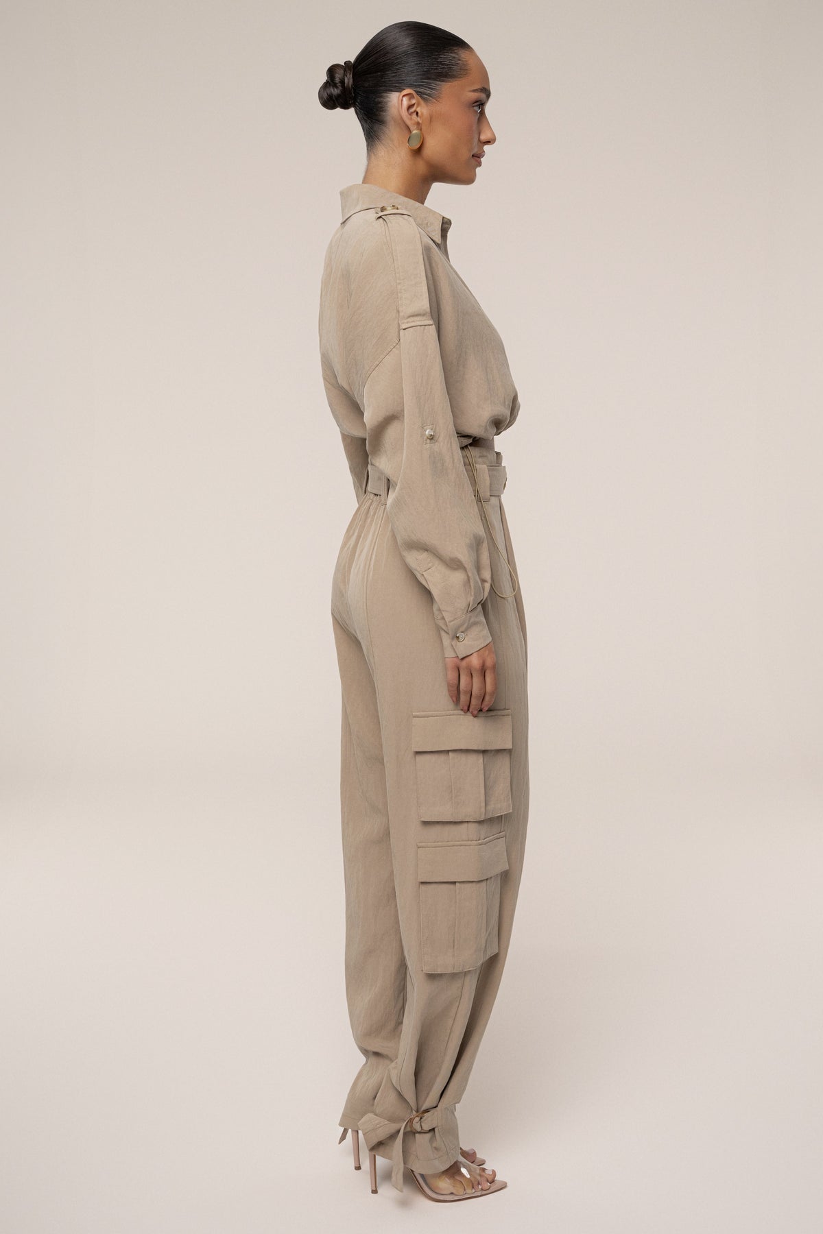 Tan Boundless Belted Cargo Pants