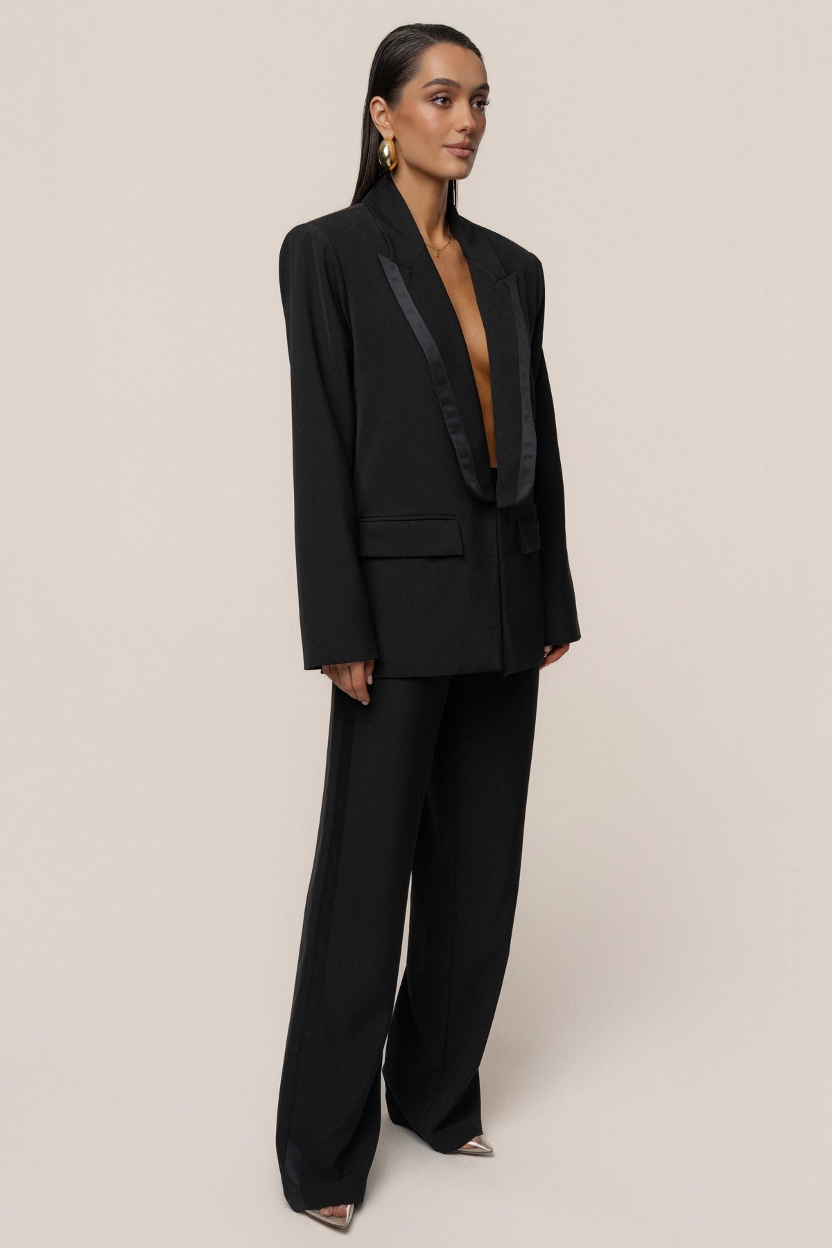 Black Suite Life Woven Blazer