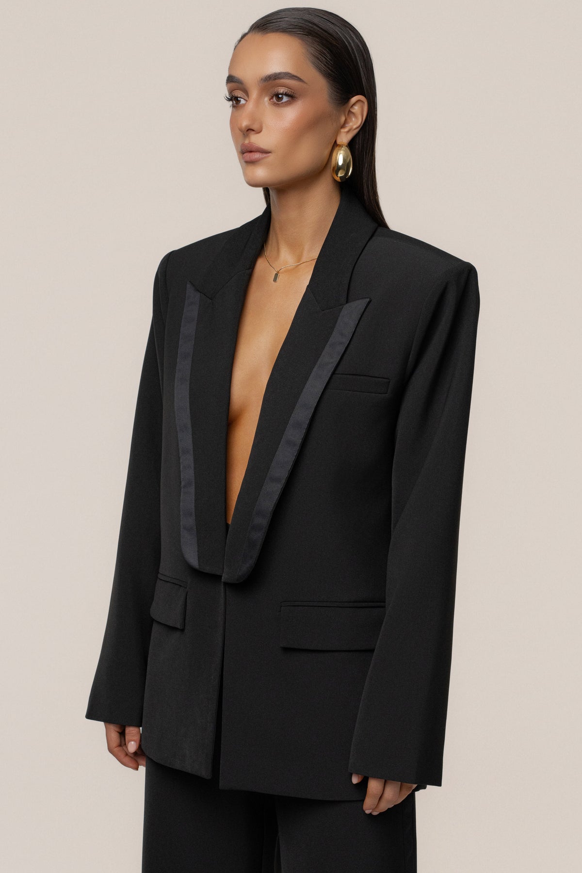 Black Suite Life Woven Blazer