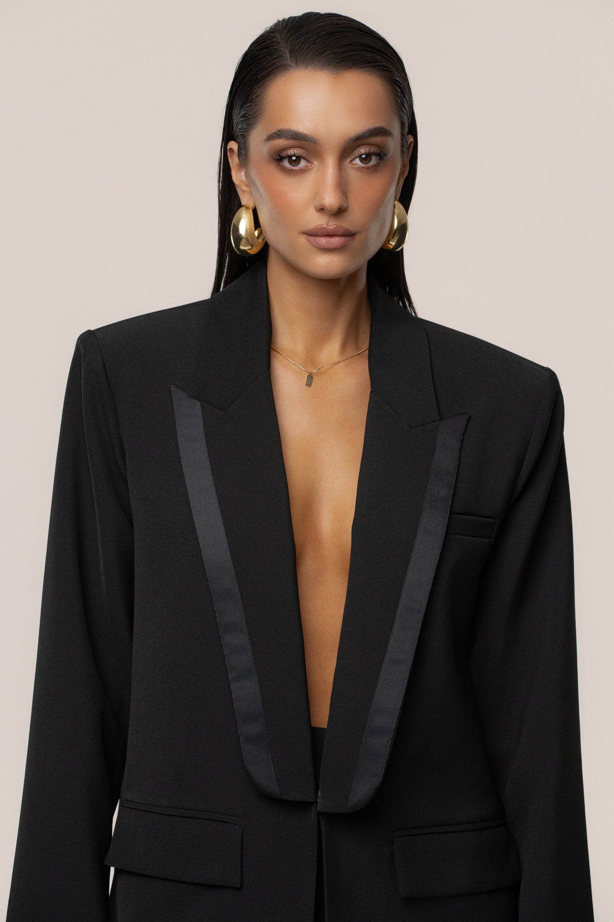 Black Suite Life Woven Blazer