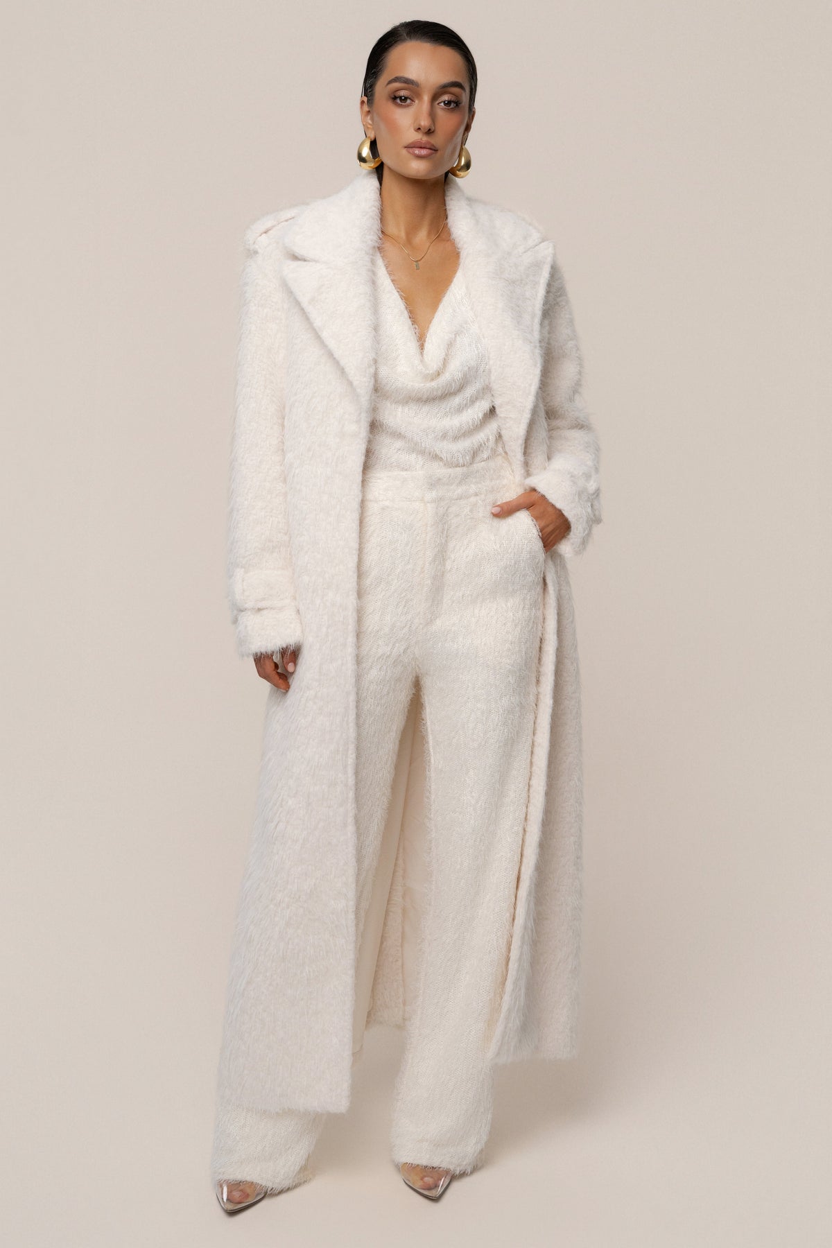 Ivory Warm Layers Oversize Coat
