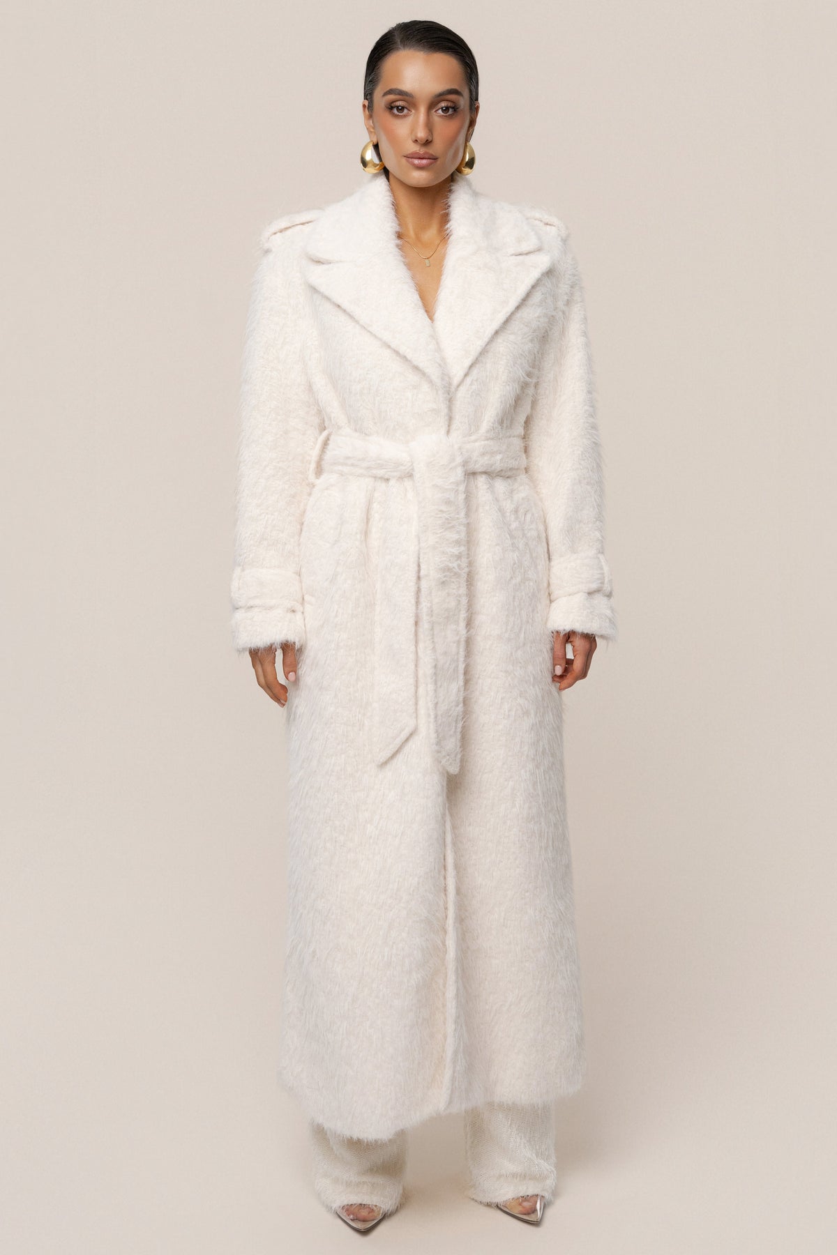 Ivory Warm Layers Oversize Coat