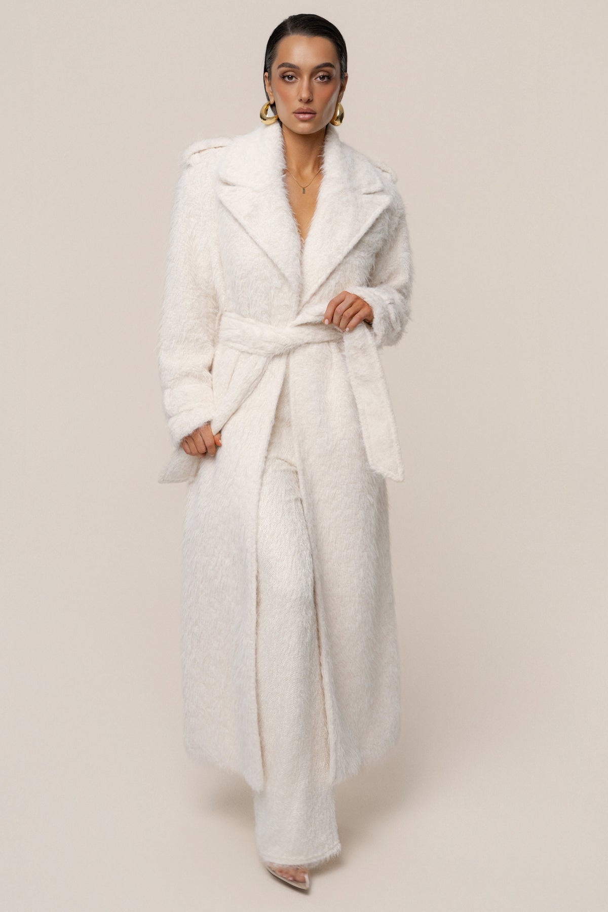 Ivory Warm Layers Oversize Coat