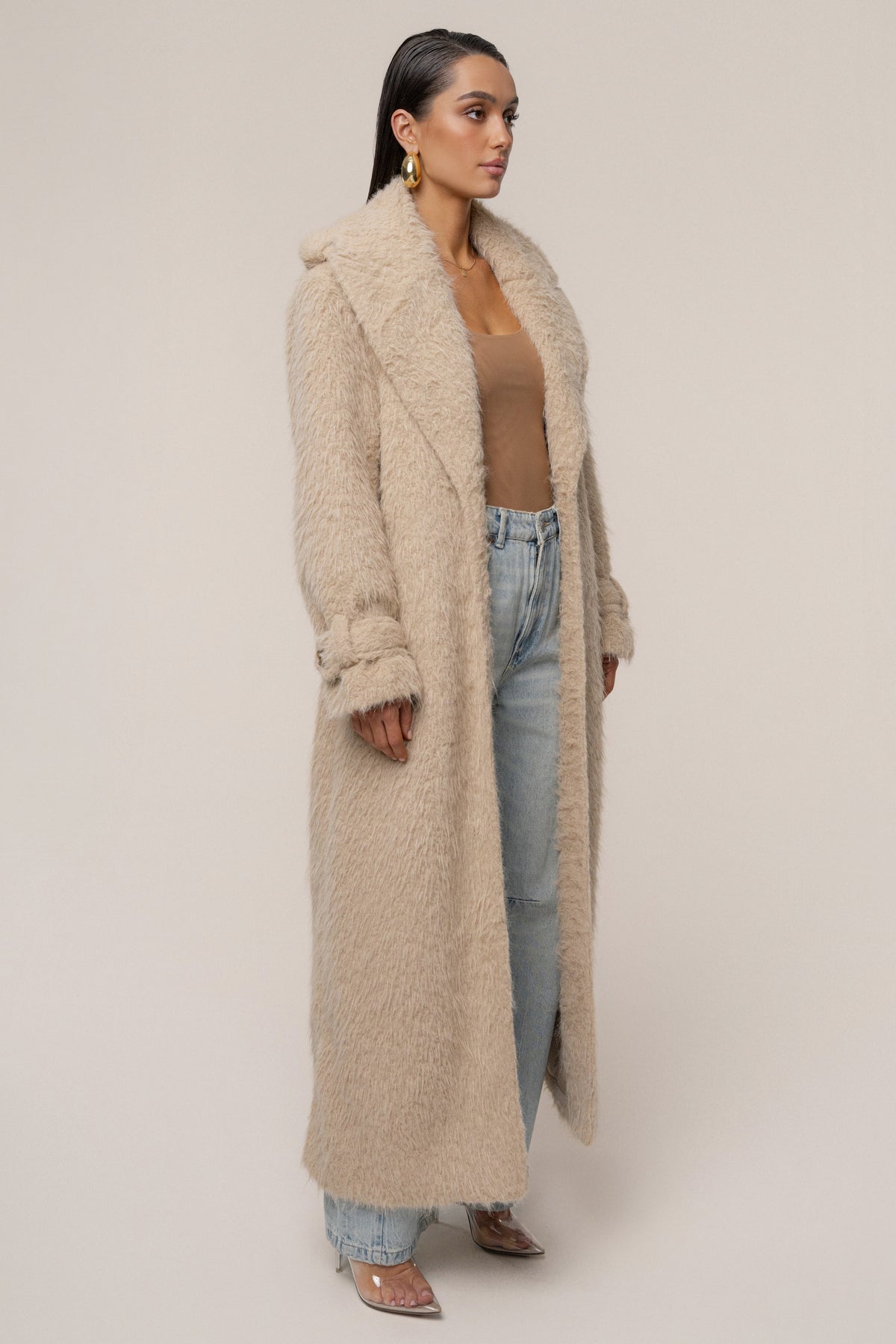 Beige Warm Layers Oversize Coat