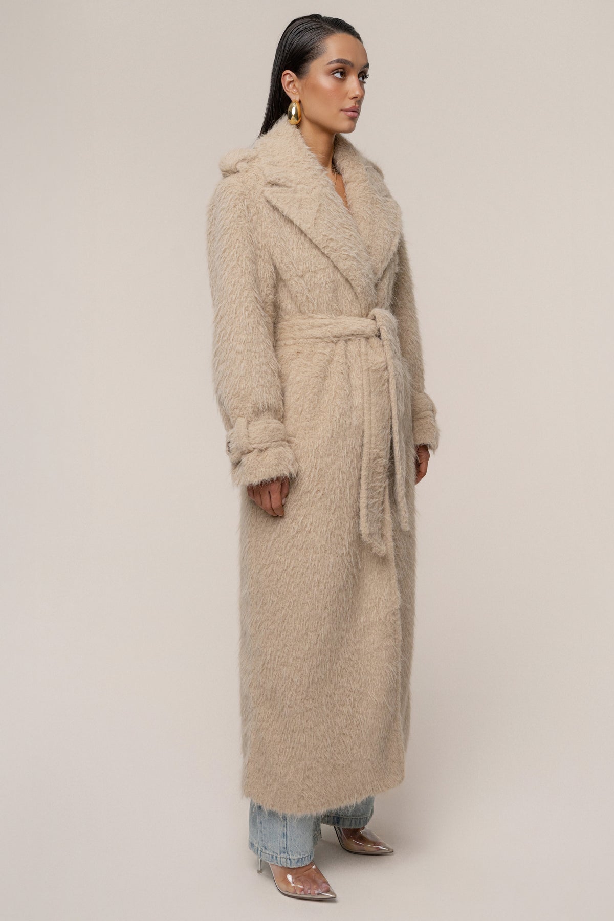 Beige Warm Layers Oversize Coat
