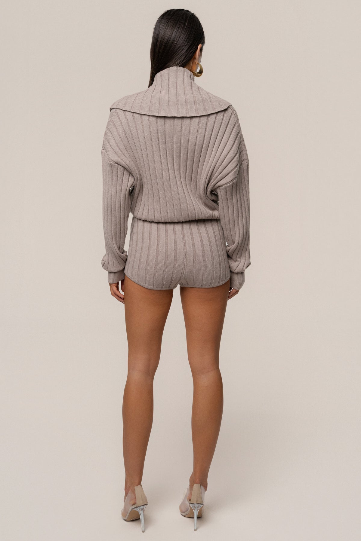Taupe Knit Things Ribbed Shorts